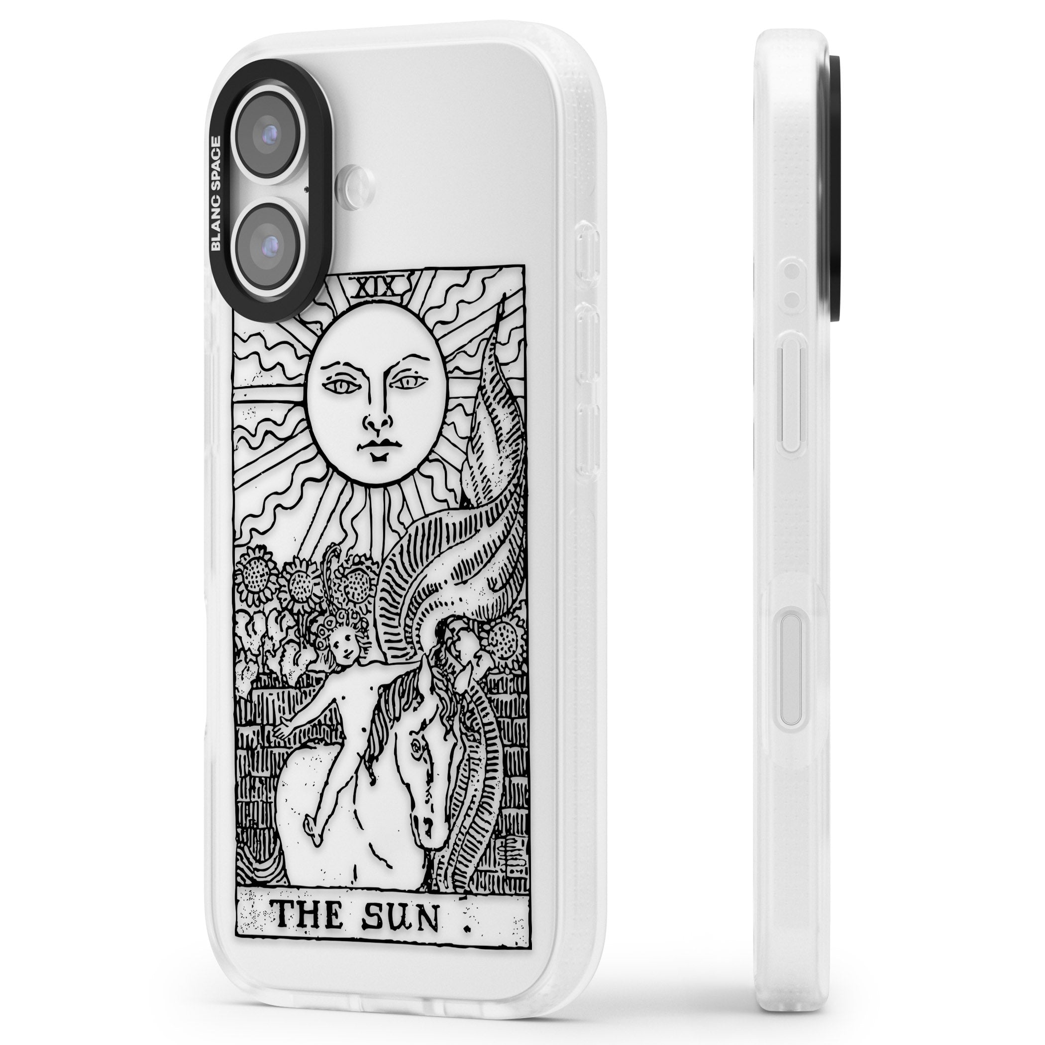 Personalised The Sun Tarot Card (Clear) iPhone 17 Impact Air Clear Phone Case Side Profile