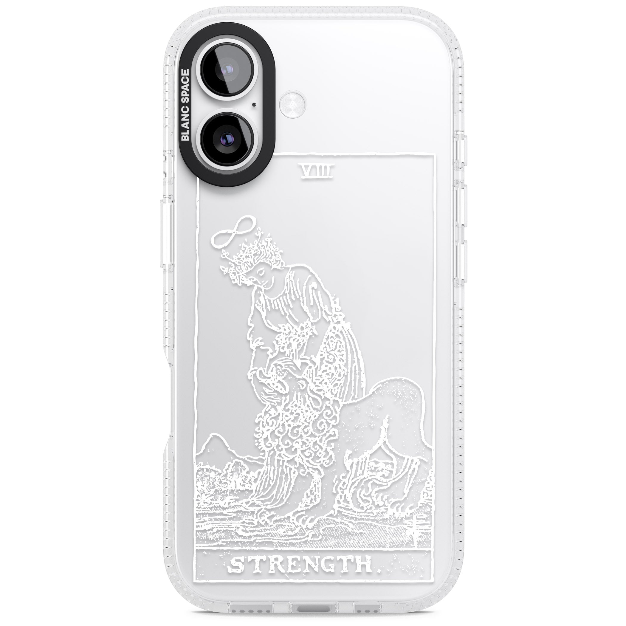Personalised Strength Tarot Card (White) iPhone 17 Impact Air Clear Phone Case