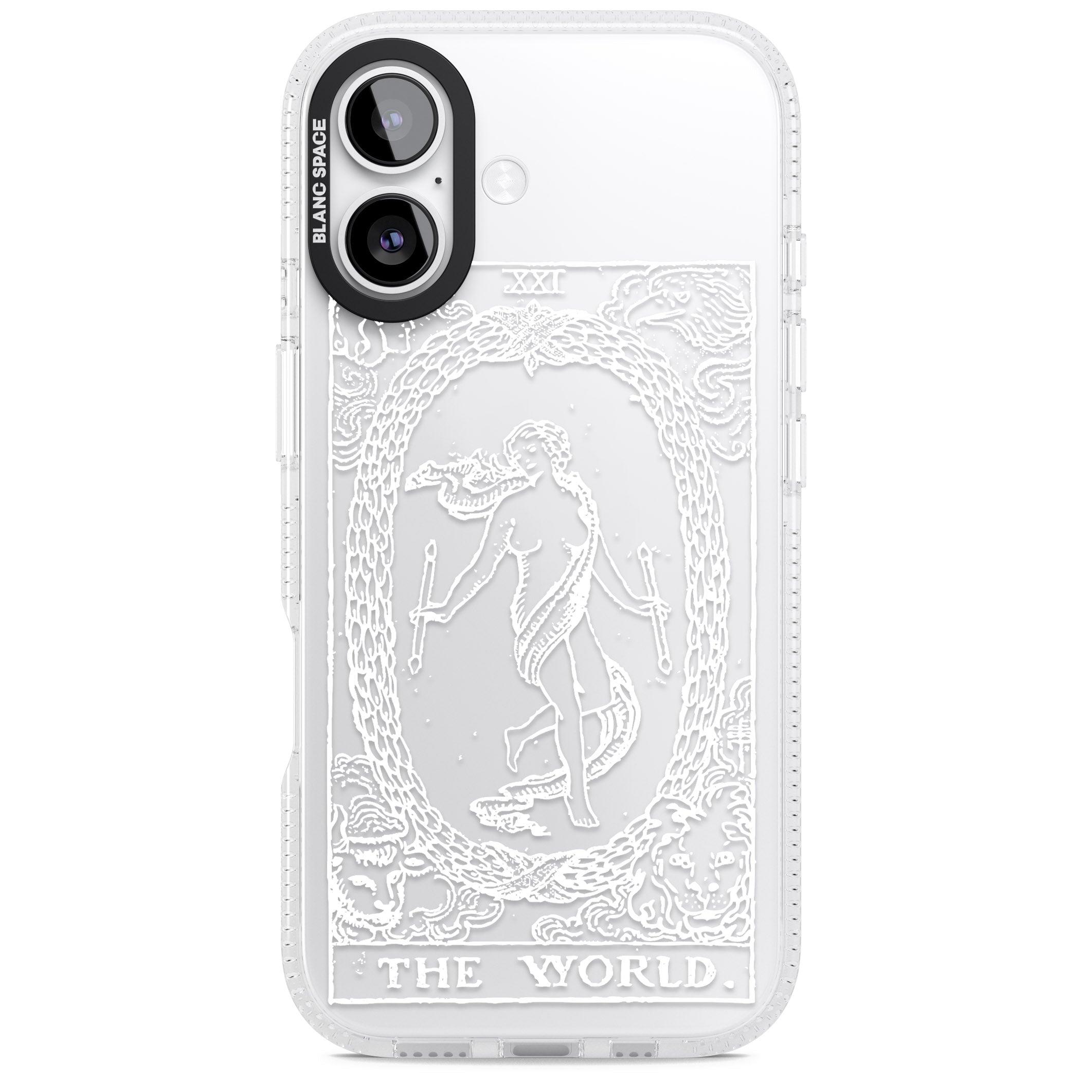 Personalised The World Tarot Card (White) iPhone 17 Impact Air Clear Phone Case
