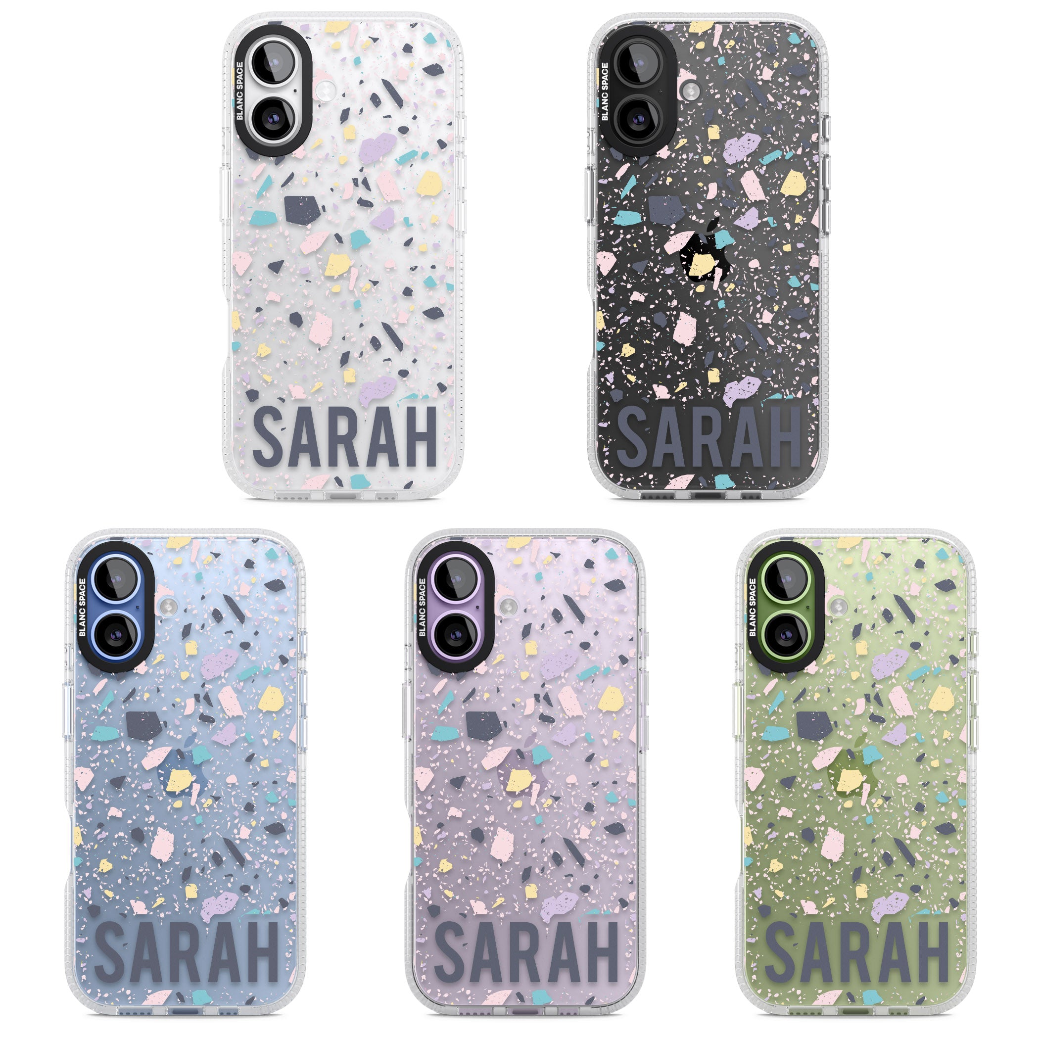 Personalised Pastel Terrazzo iPhone 17 Impact Air Clear Phone Case APT Impact Protection