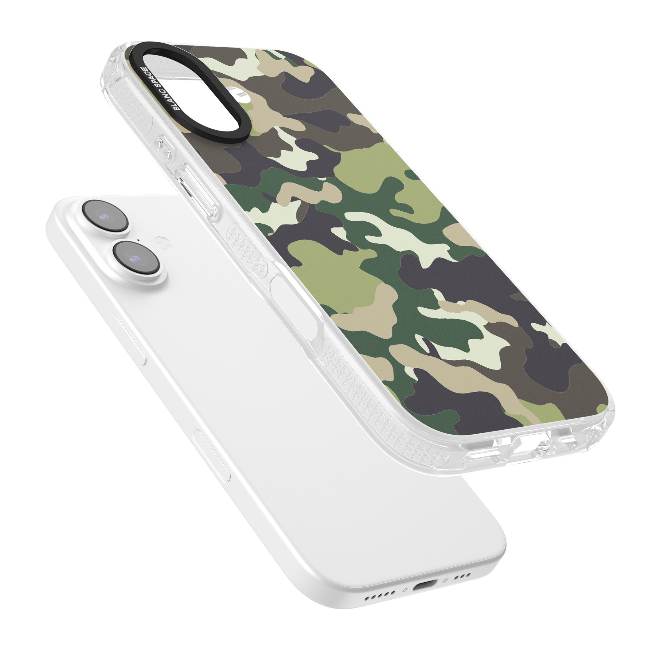 Green Camo iPhone 17 Impact Air Clear Phone Case Colours