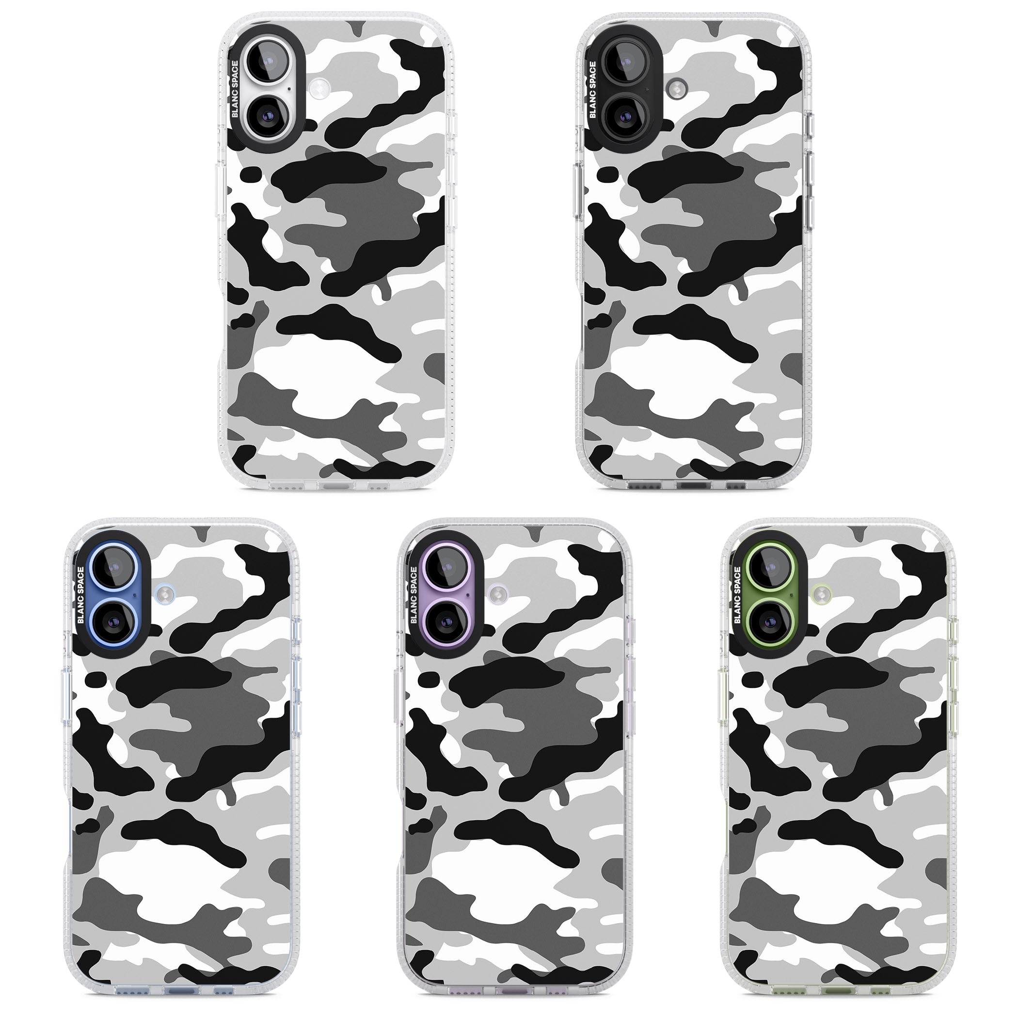 Grey Black Urban Camo iPhone 17 Impact Air Clear Phone Case APT Impact Protection