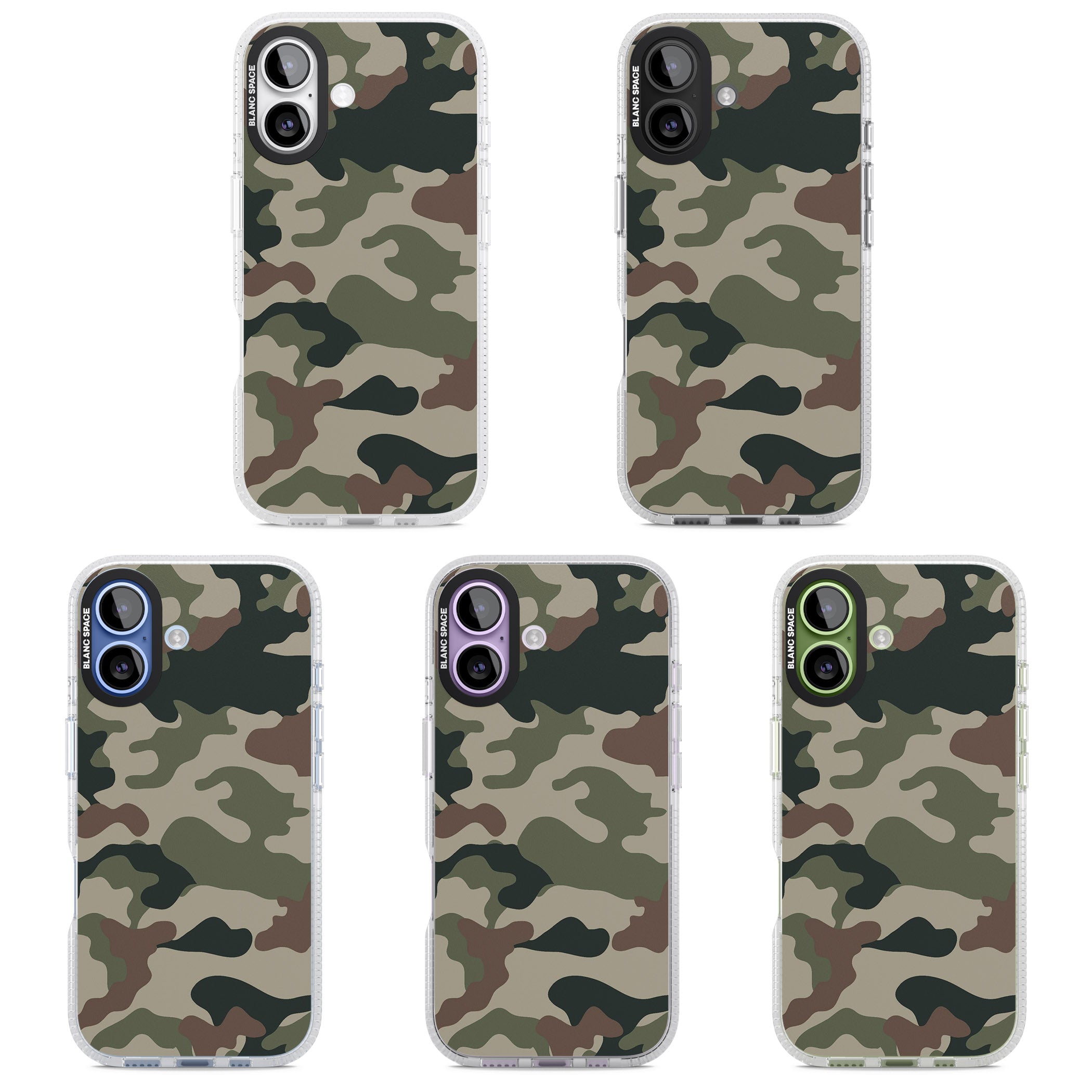 Woodland British Camo iPhone 17 Impact Air Clear Phone Case APT Impact Protection