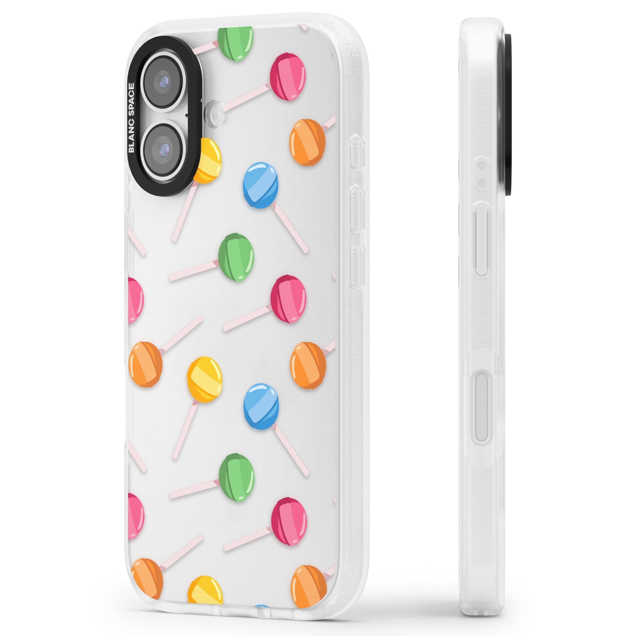 Lollipop Pattern iPhone 17 Impact Air Clear Phone Case Side Profile