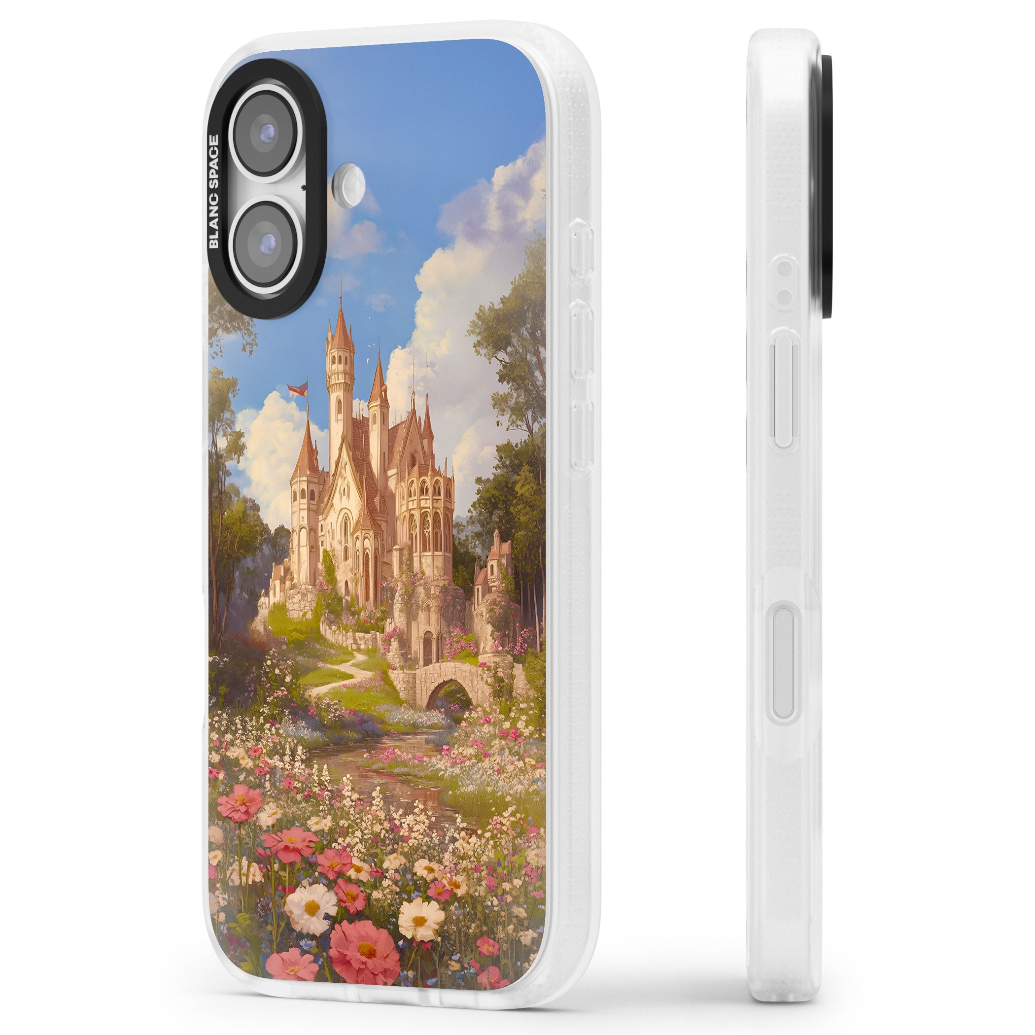 Castle Flower Fields iPhone 17 Impact Air Clear Phone Case Side Profile
