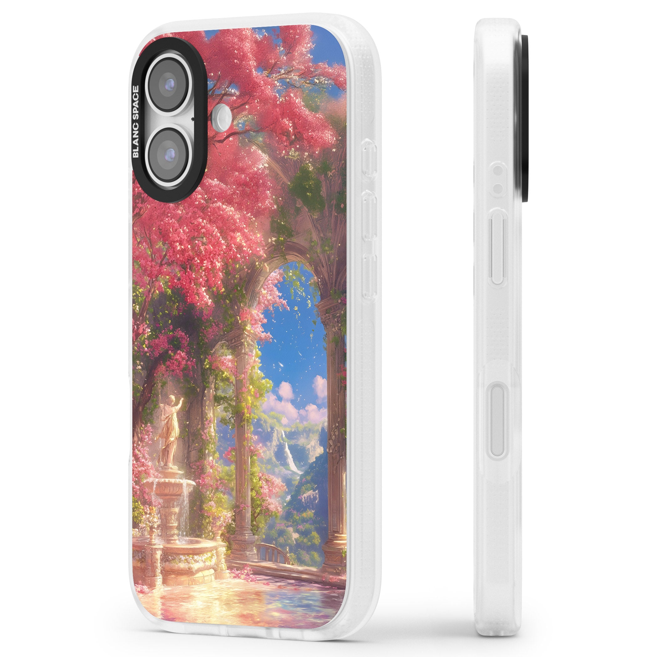 Castle Blossom iPhone 17 Impact Air Clear Phone Case Side Profile