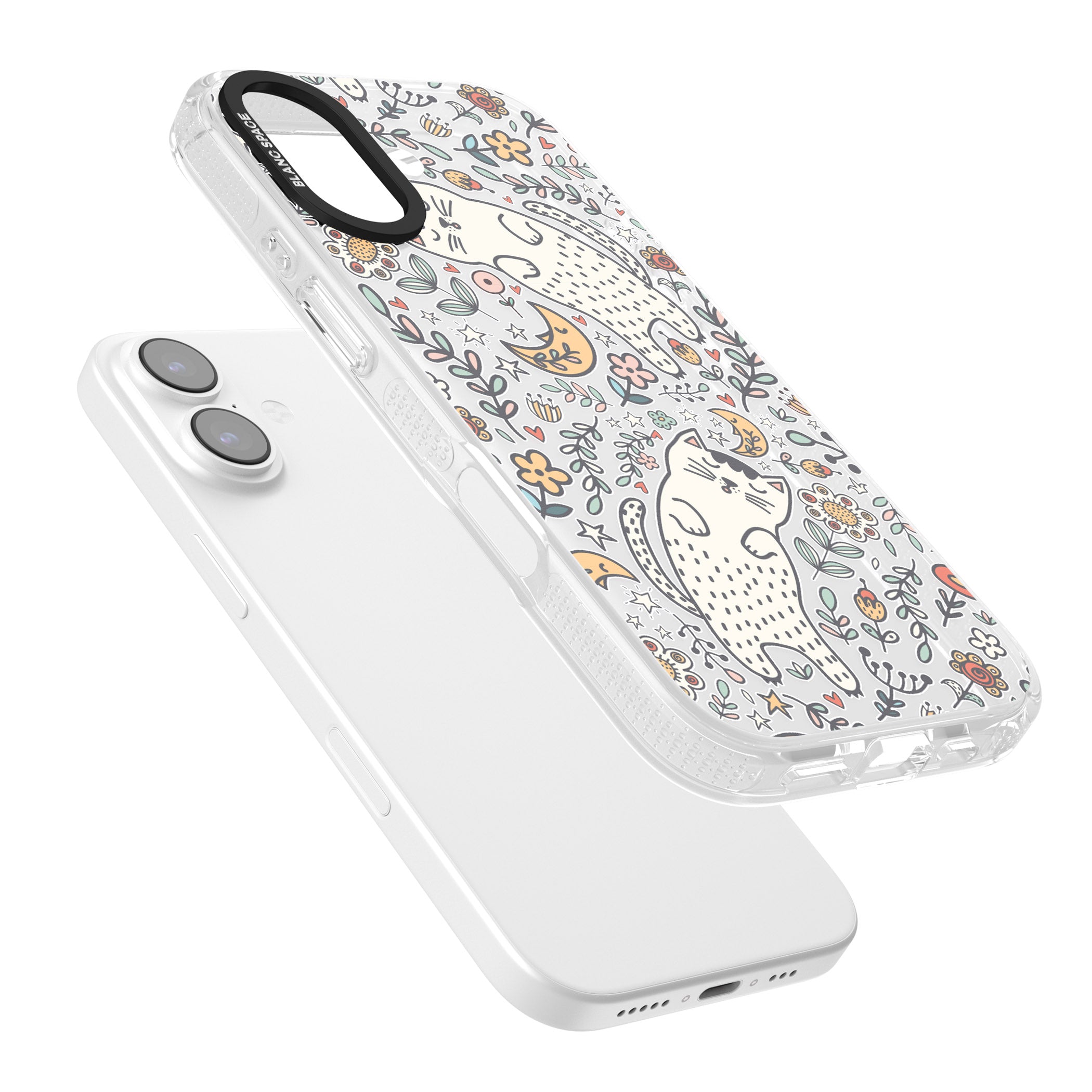 Sleeping Cat Pattern iPhone 17 Impact Air Clear Phone Case Colours