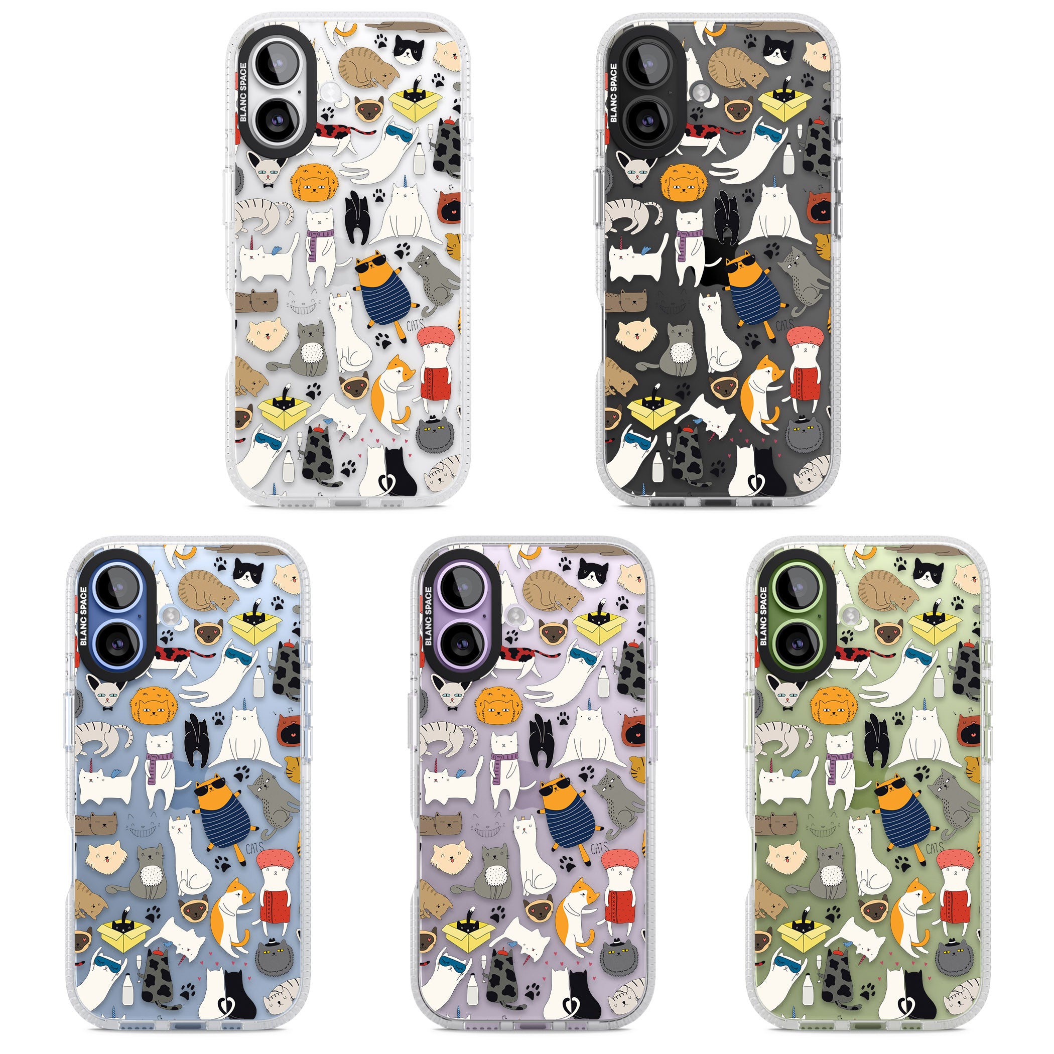 Cartoon Cat Collage iPhone 17 Impact Air Clear Phone Case APT Impact Protection