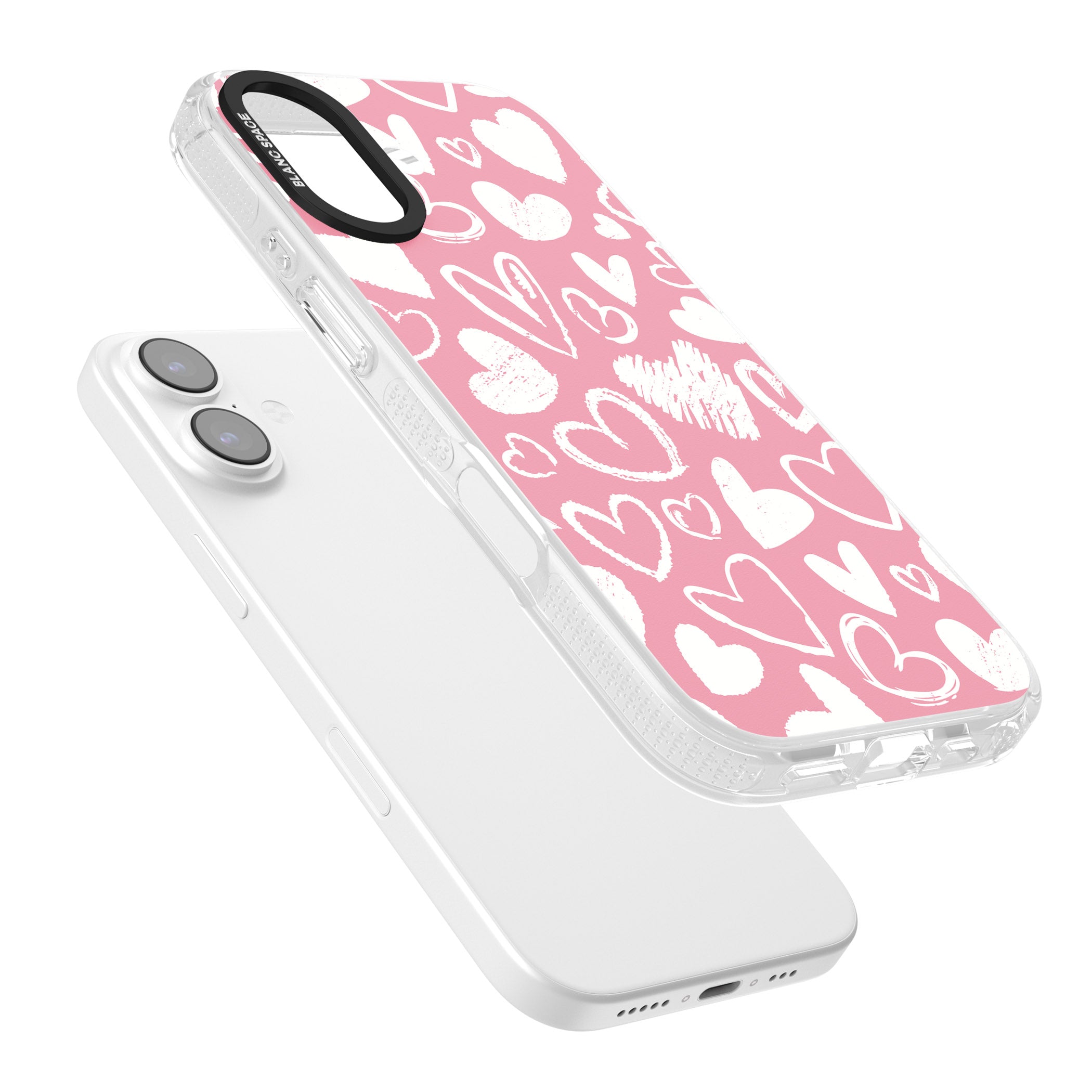 Chalk Hearts iPhone 17 Impact Air Clear Phone Case Colours