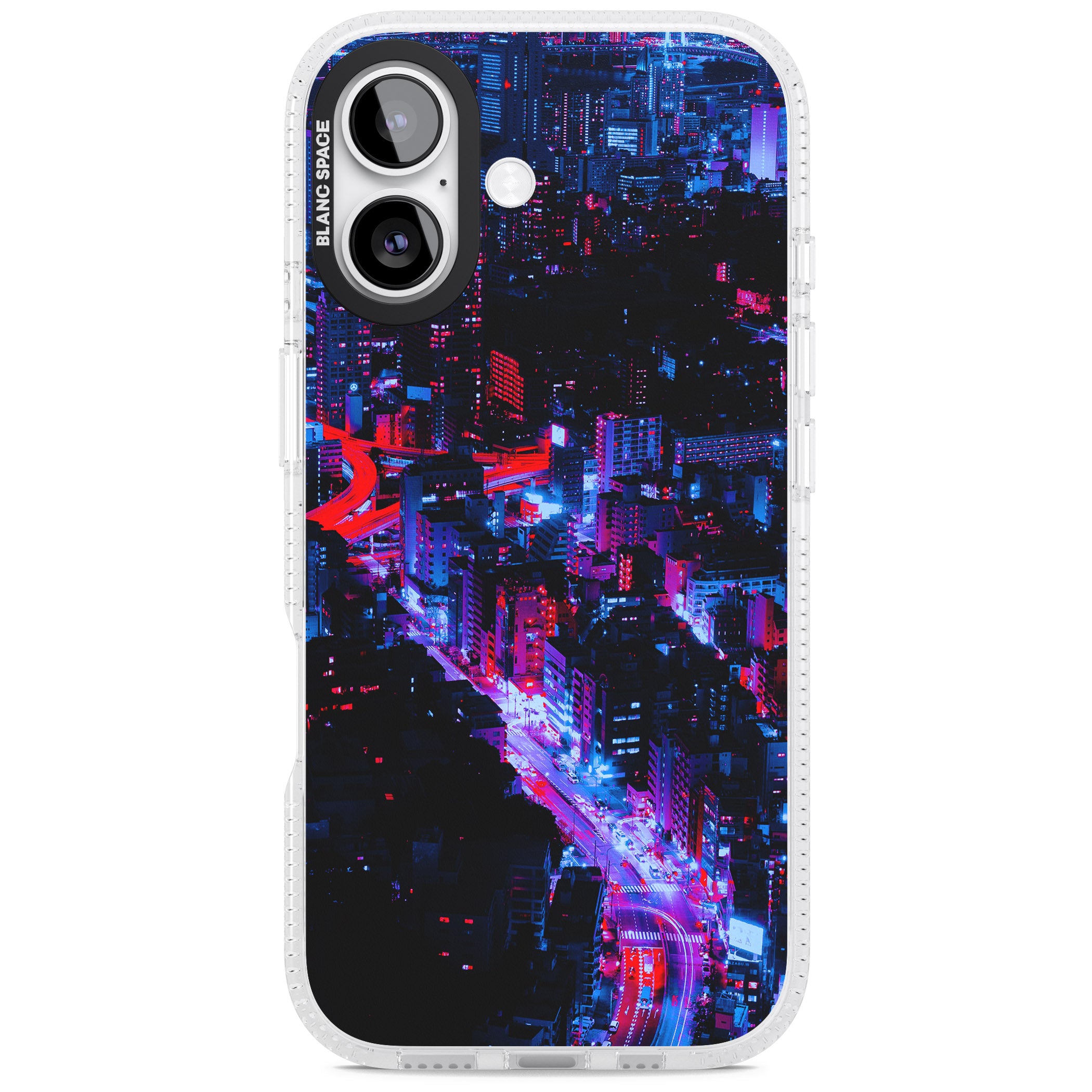 Neon Cityscape iPhone 17 Impact Air Clear Phone Case