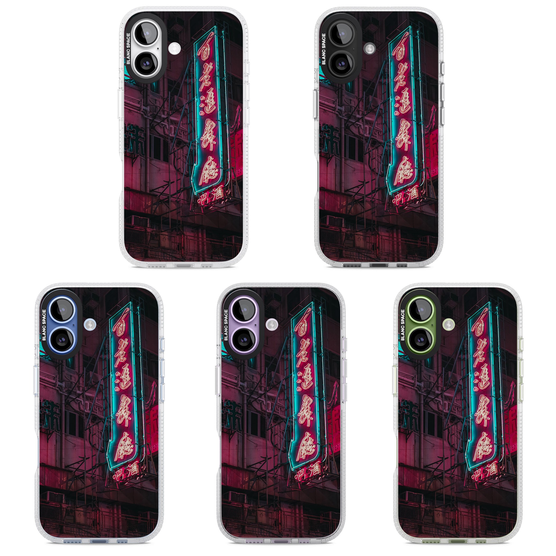 Neon Kanji Cityscape iPhone 17 Impact Air Clear Phone Case APT Impact Protection