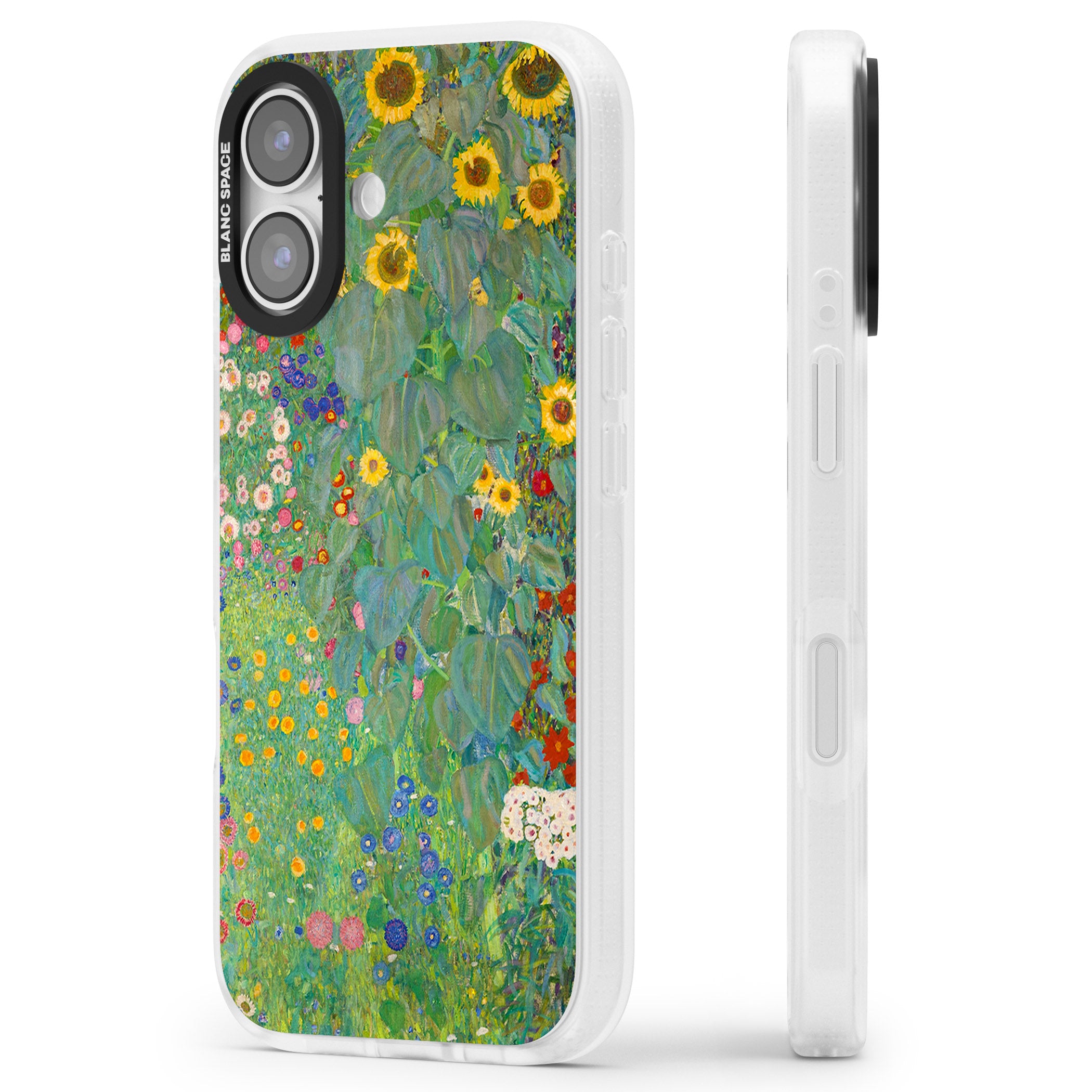 Farm Garden With Sunflowers iPhone 17 Impact Air Clear Phone Case Side Profile