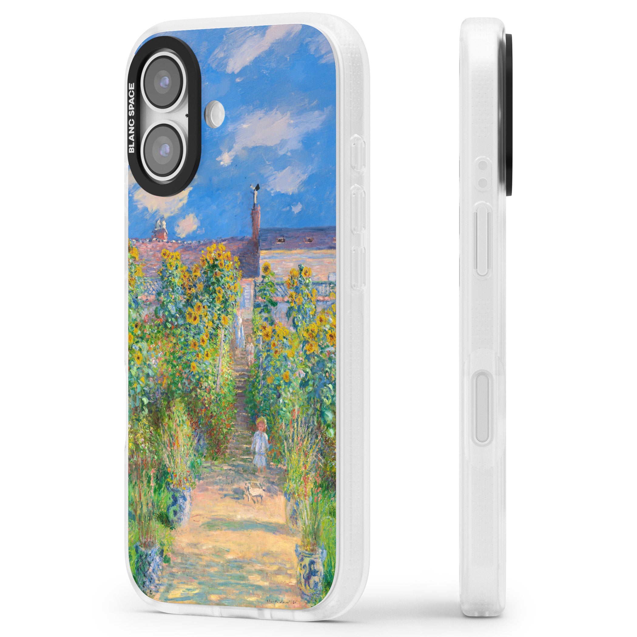 Garden at Vetheuil iPhone 17 Impact Air Clear Phone Case Side Profile