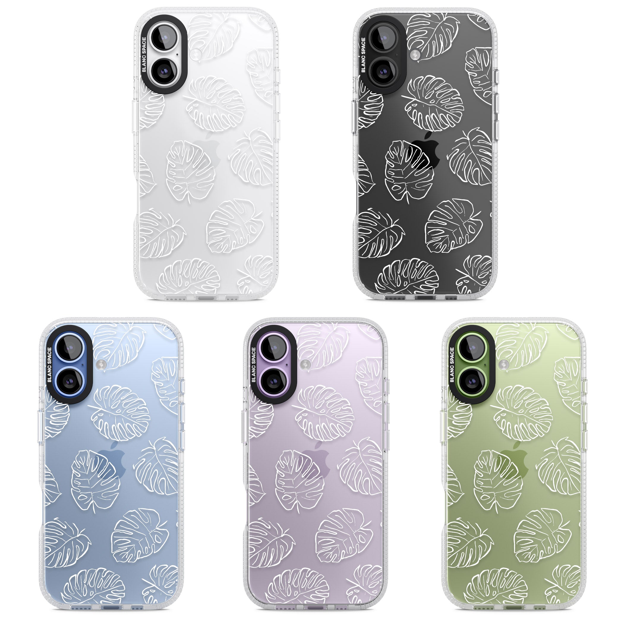 Monstera Outline iPhone 17 Impact Air Clear Phone Case APT Impact Protection