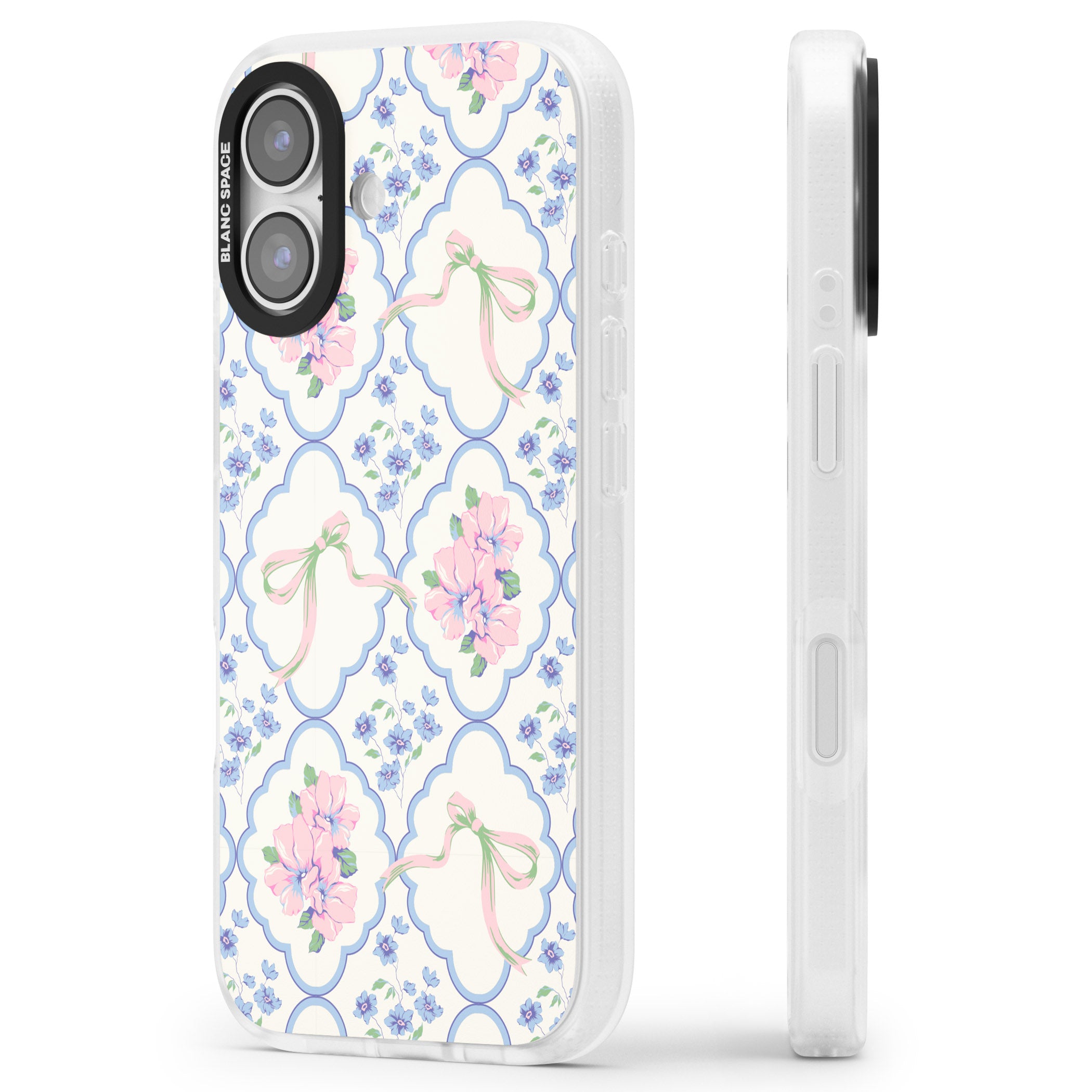 Coquette Flowers & Bows iPhone 17 Impact Air Clear Phone Case Side Profile