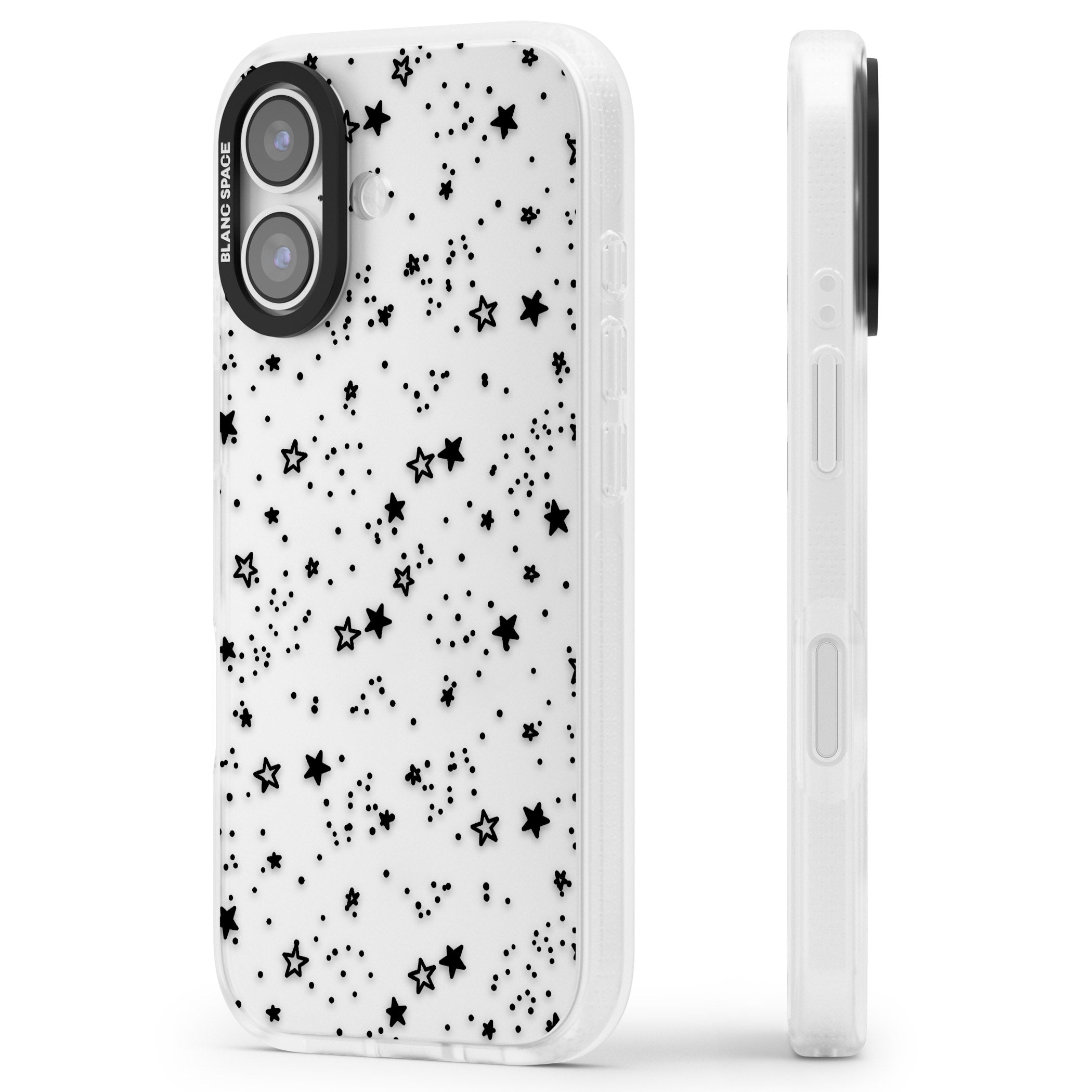 Midnight Stars iPhone 17 Impact Air Clear Phone Case Side Profile
