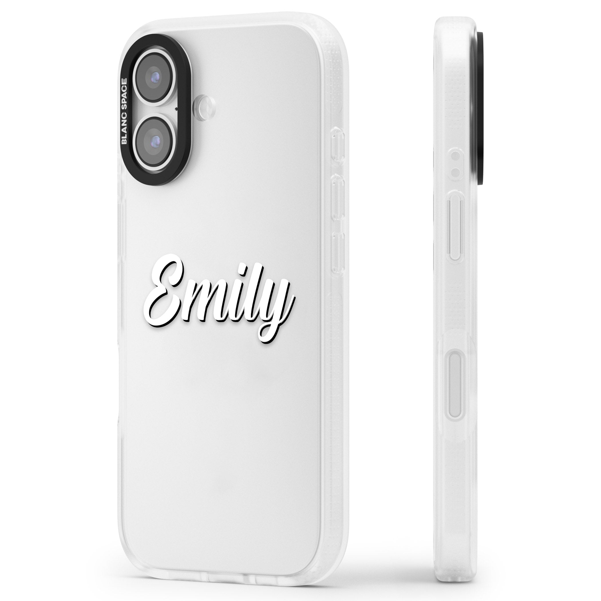 Personalised Cute Name iPhone 17 Impact Air Clear Phone Case Side Profile