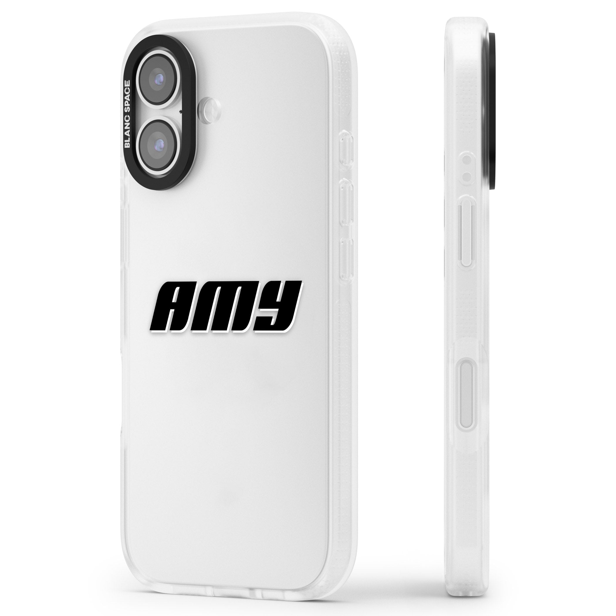 Personalised Bold Name iPhone 17 Impact Air Clear Phone Case Side Profile