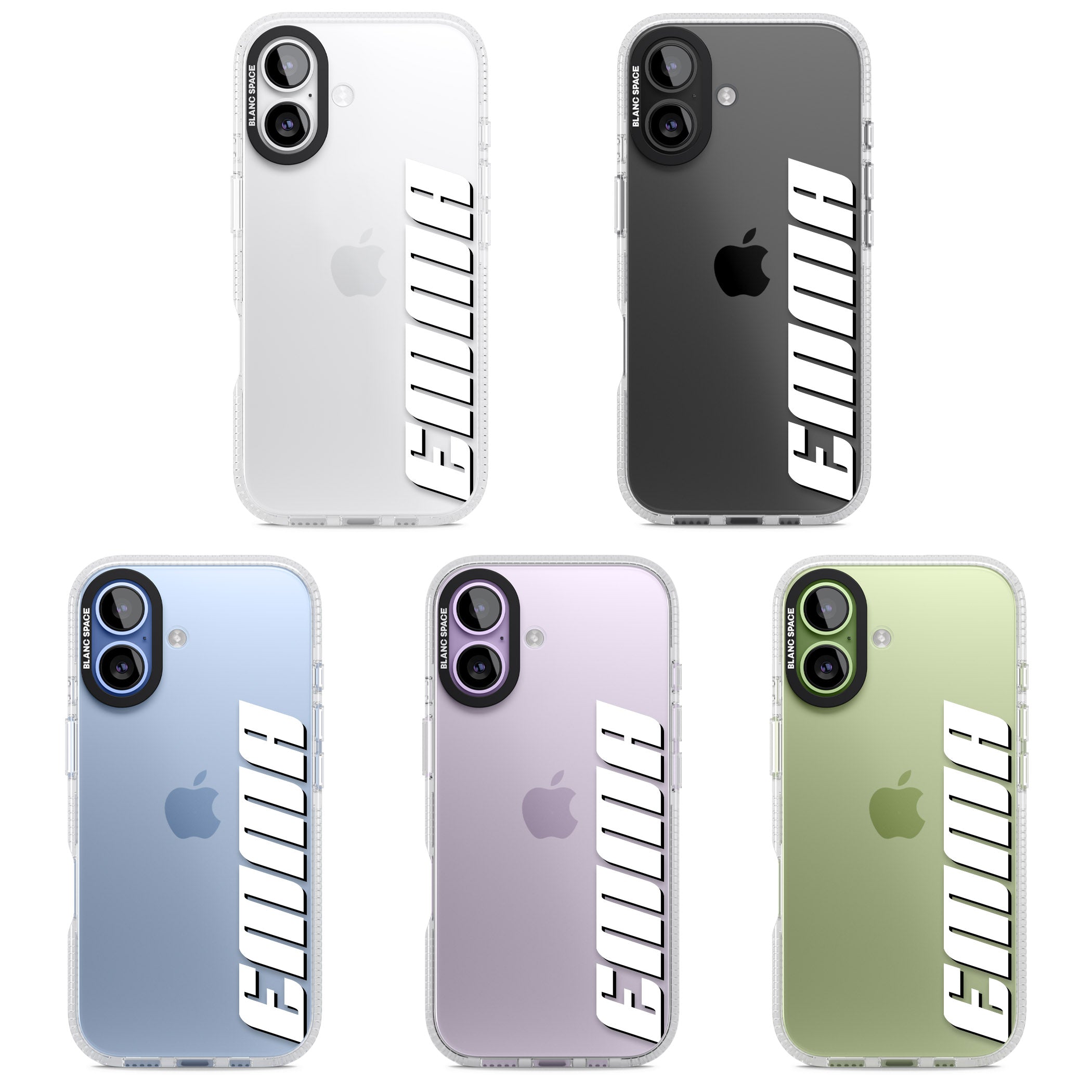 Personalised Vertical Bold Name iPhone 17 Impact Air Clear Phone Case APT Impact Protection