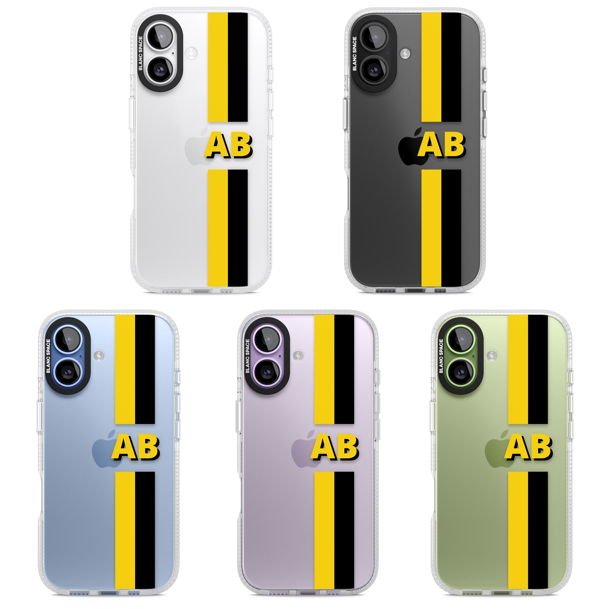 Personalised Bold Name Striped iPhone 17 Impact Air Clear Phone Case APT Impact Protection