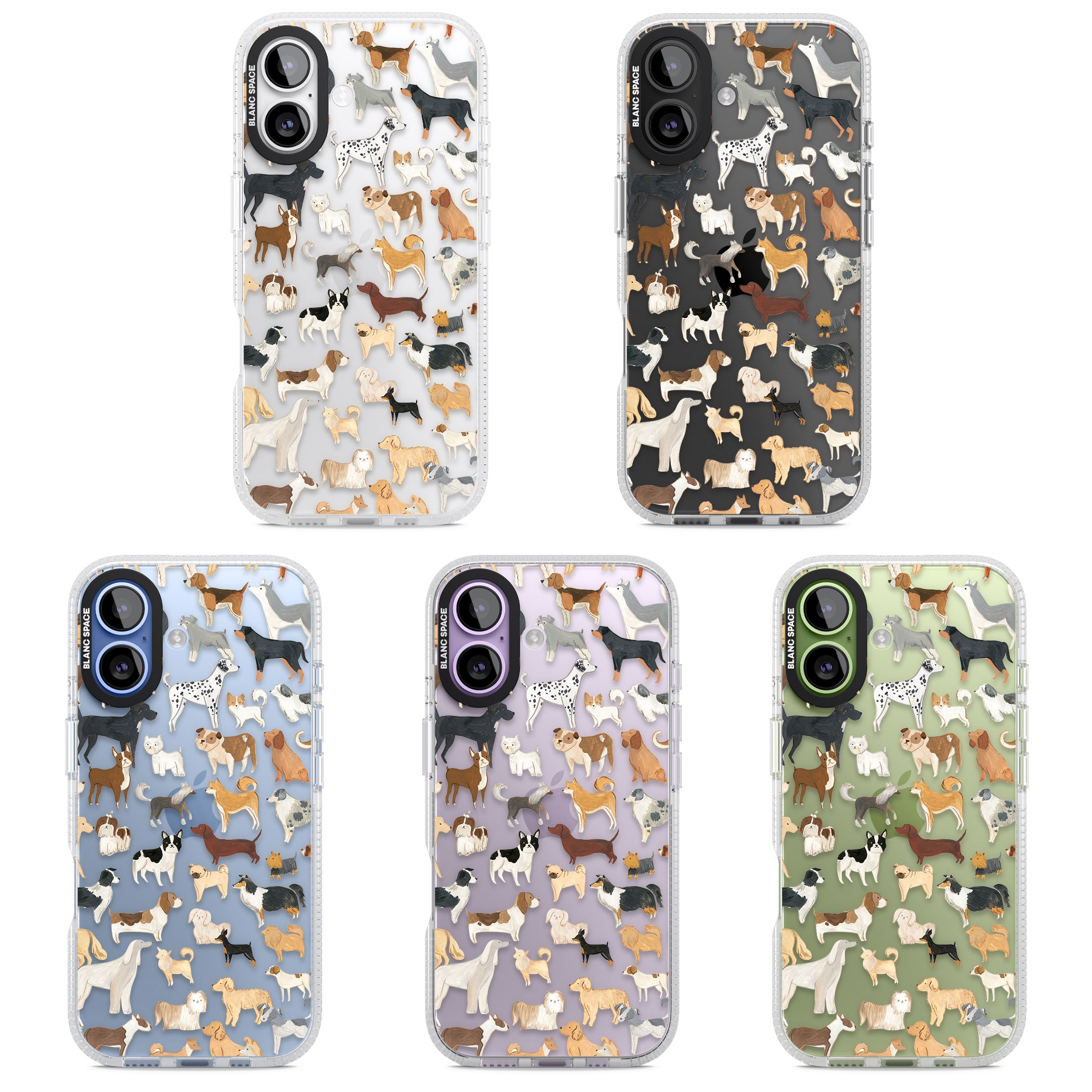 Hand Painted Dogs iPhone 17 Impact Air Clear Phone Case APT Impact Protection