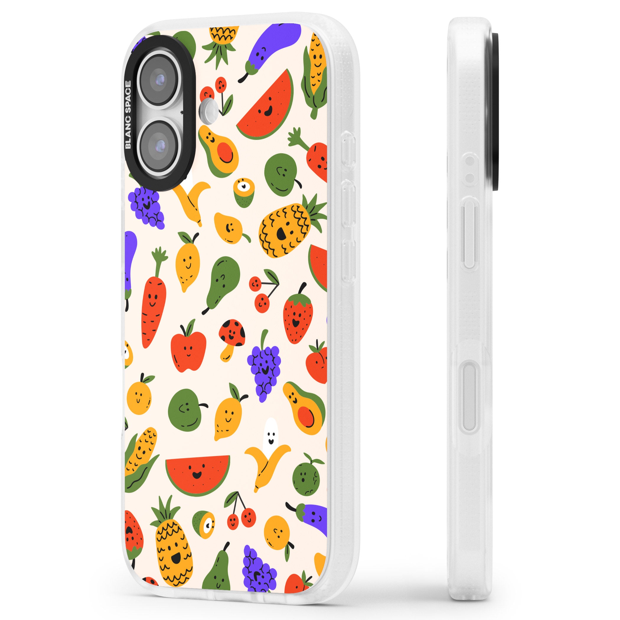 Kawaii Fruit iPhone 17 Impact Air Clear Phone Case Side Profile