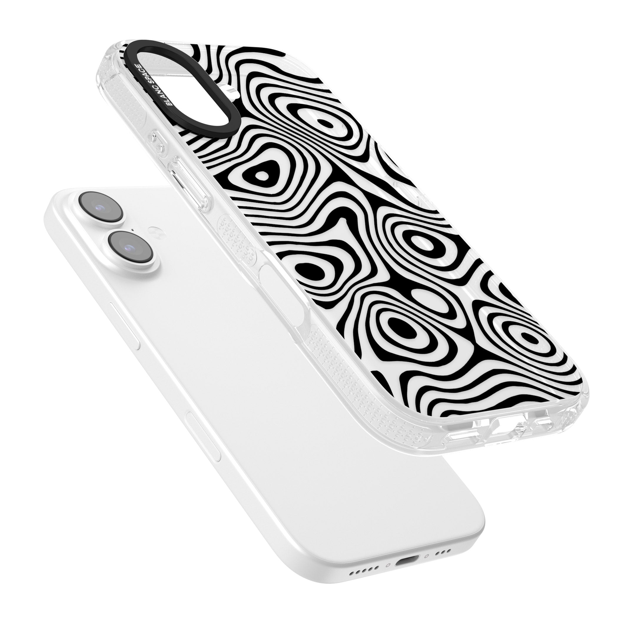 Dark Topographic Map iPhone 17 Impact Air Clear Phone Case Colours