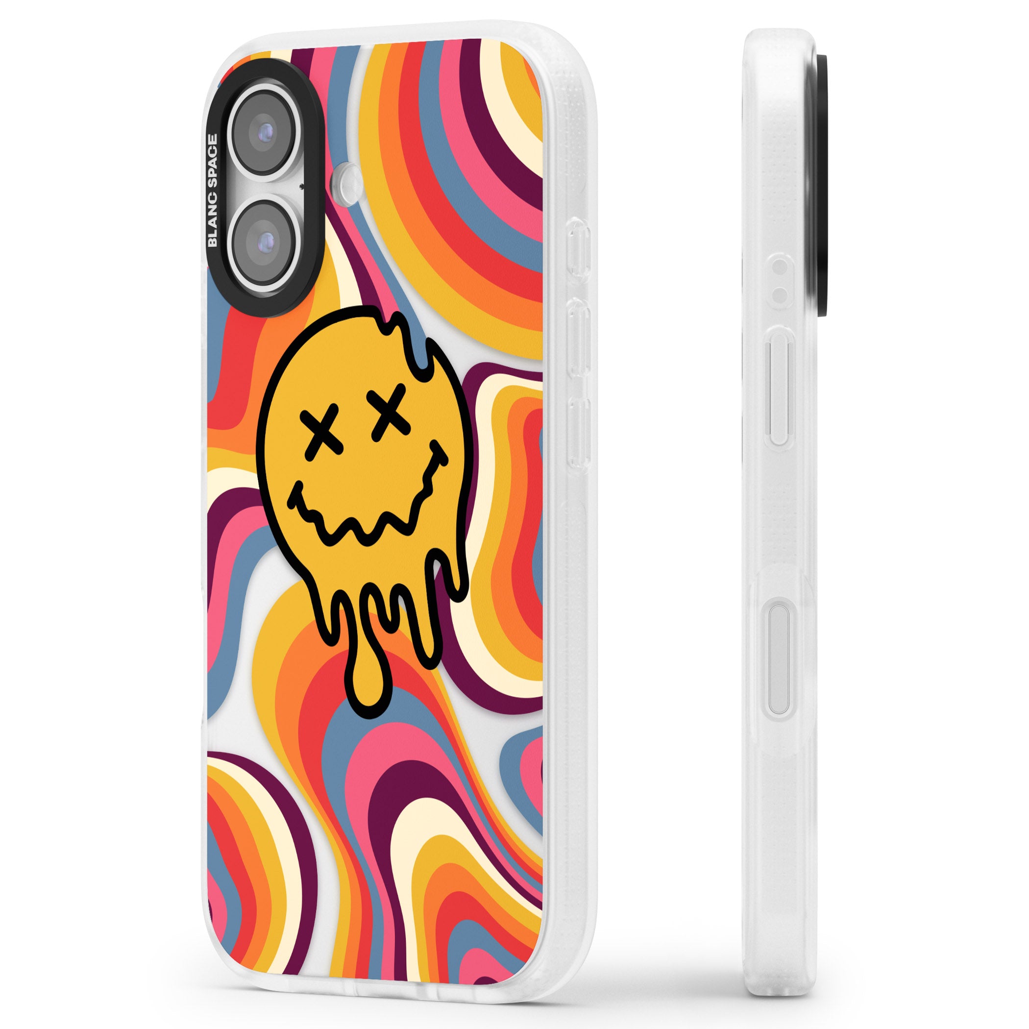 Trippy Face Melt iPhone 17 Impact Air Clear Phone Case Side Profile