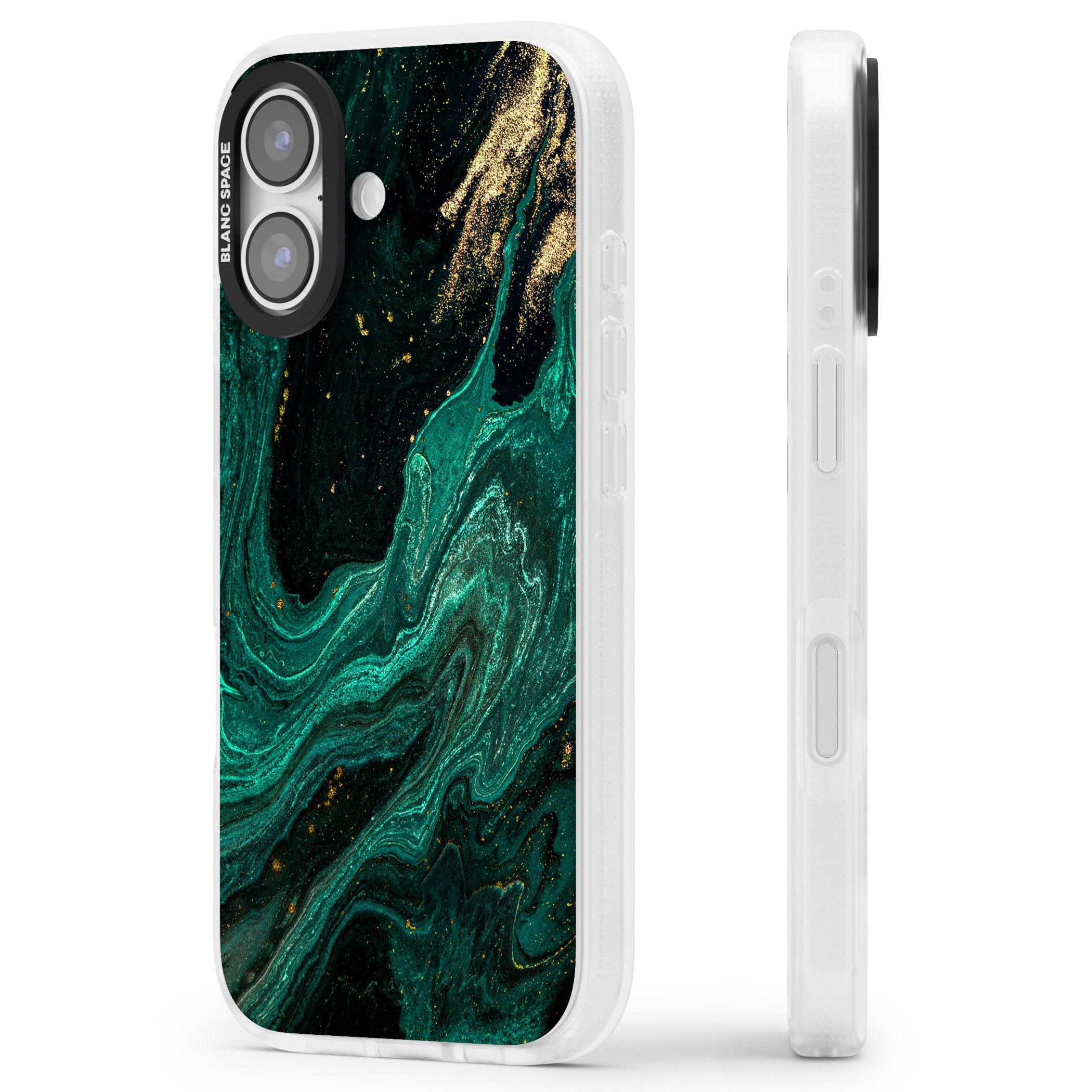Emerald Lagoon iPhone 17 Impact Air Clear Phone Case Side Profile