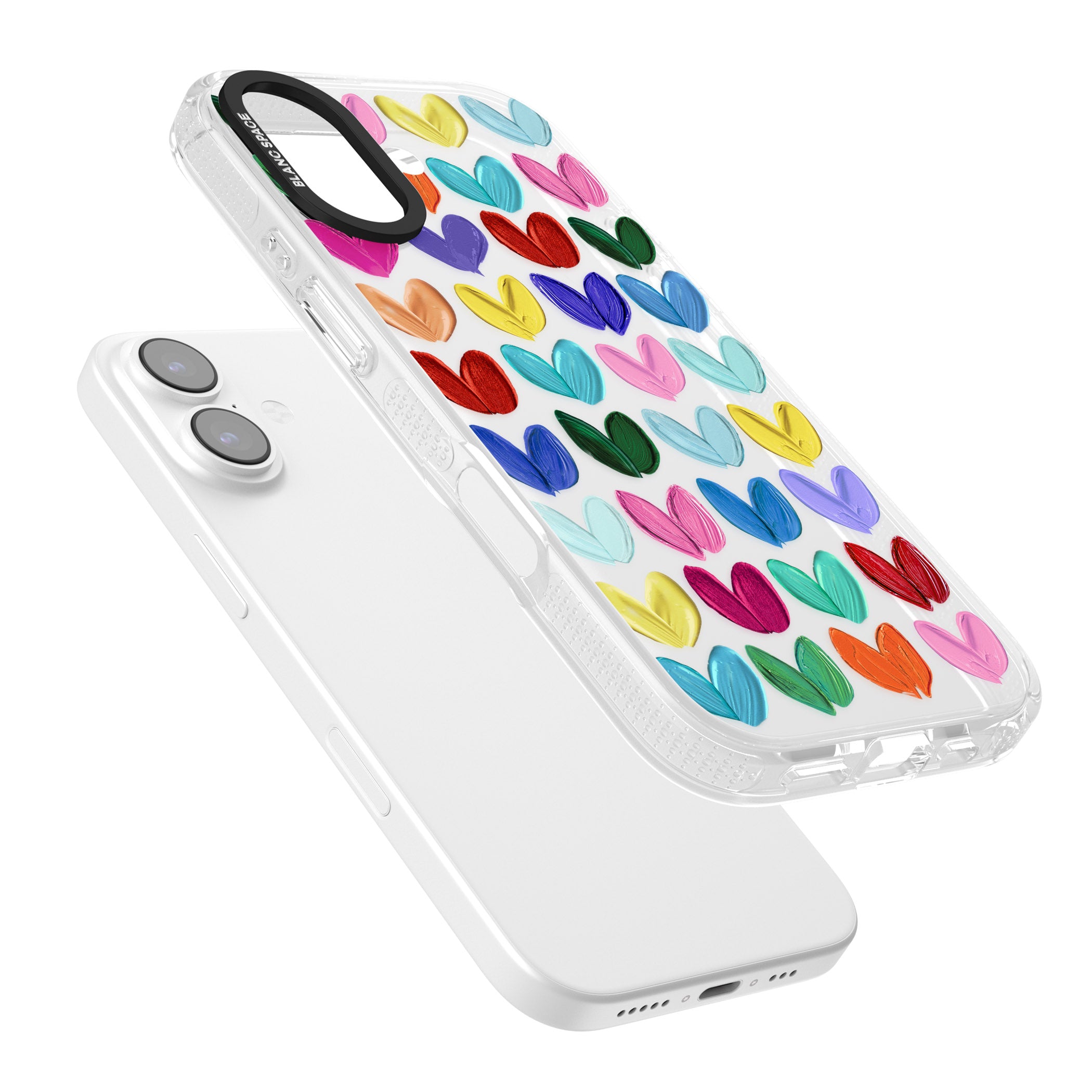 Oil Painted Hearts iPhone 17 Impact Air Clear Phone Case Colours