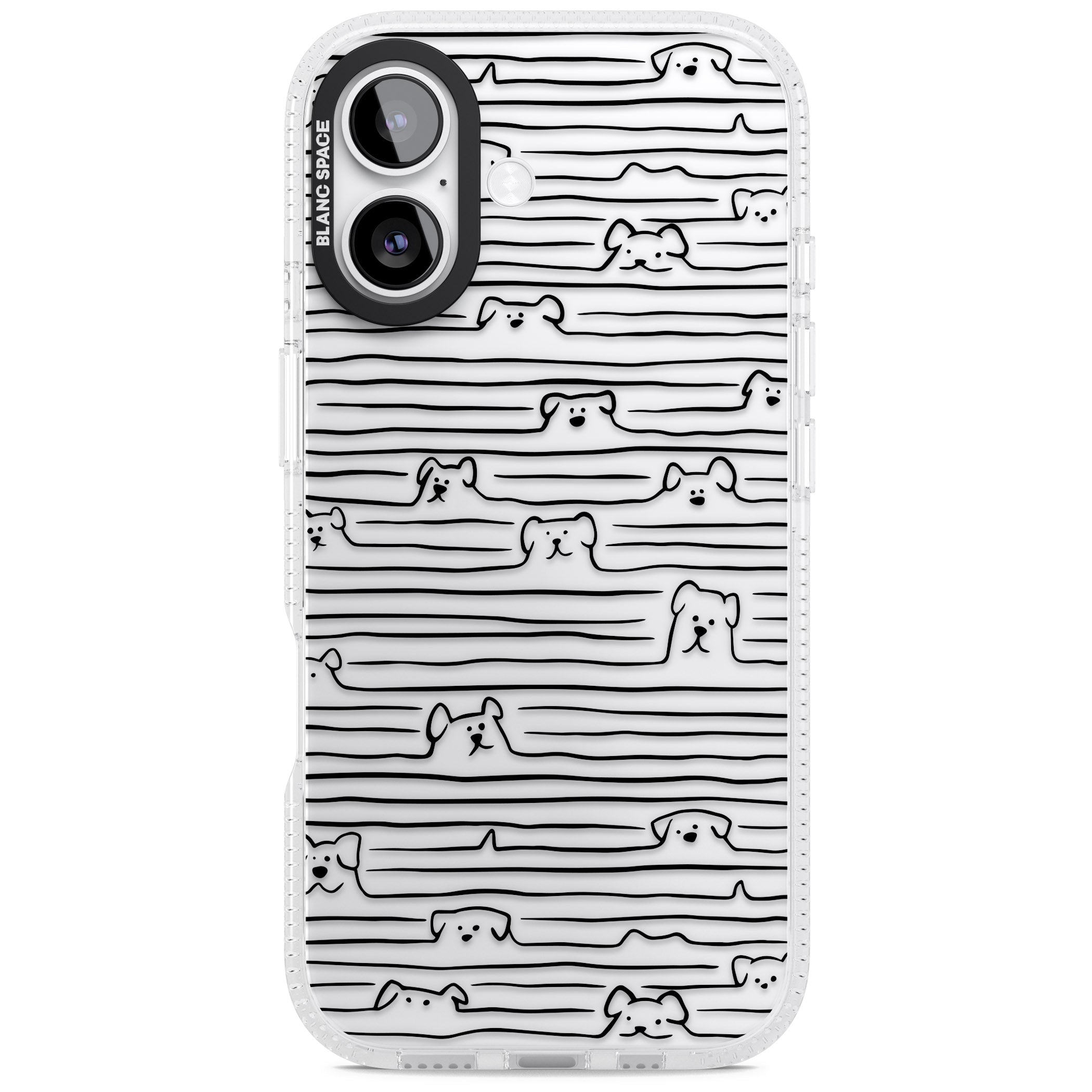 Dog Line Art Black iPhone 17 Impact Air Clear Phone Case
