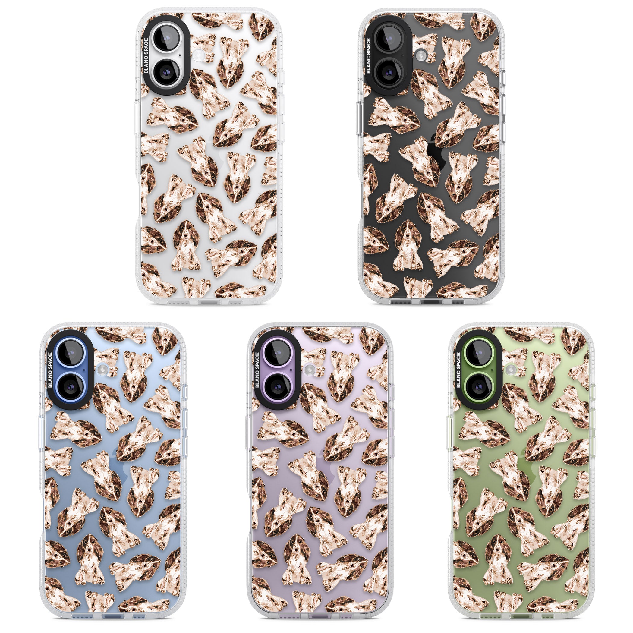 Cocker Spaniel (Brown) Watercolour Dog Pattern iPhone 17 Impact Air Clear Phone Case APT Impact Protection