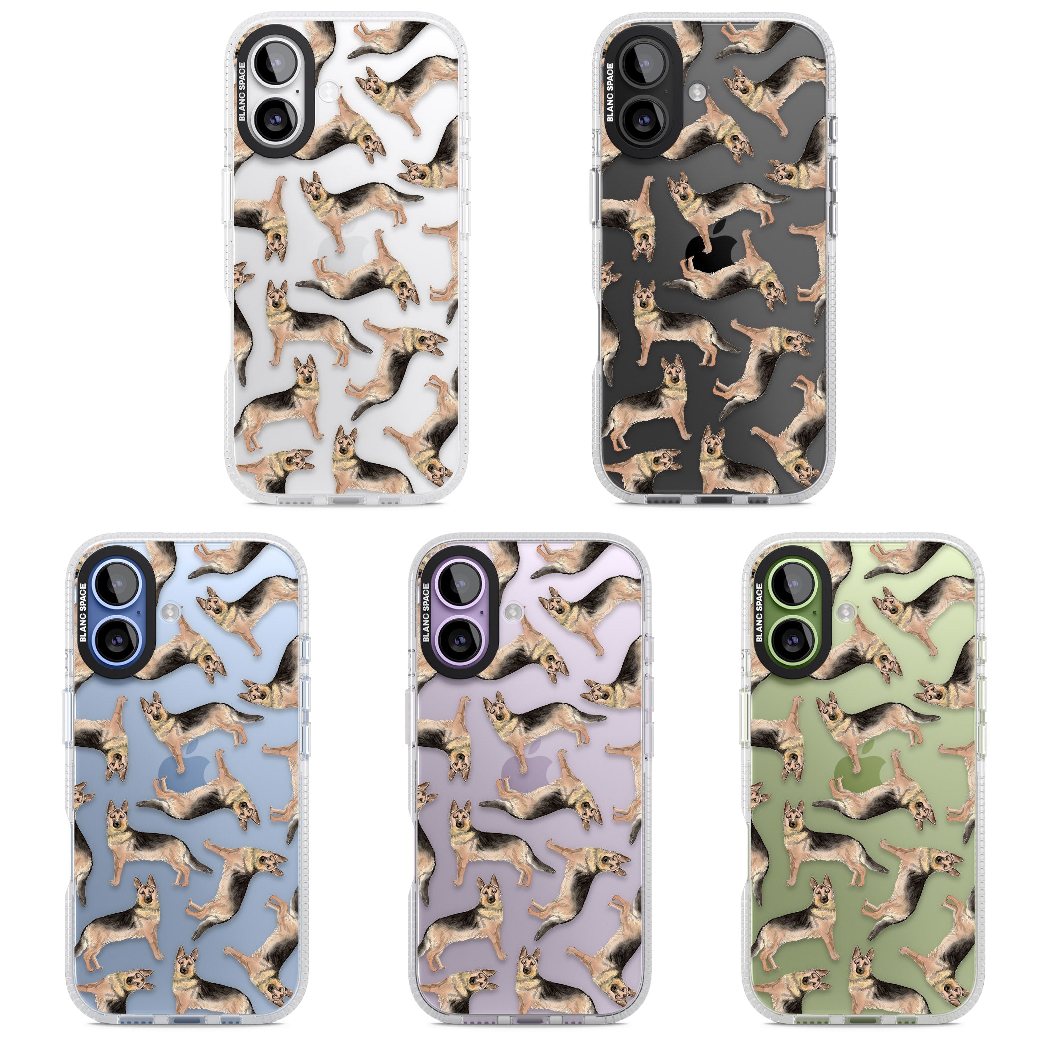 German Shepherd Pattern Classic iPhone 17 Impact Air Clear Phone Case APT Impact Protection