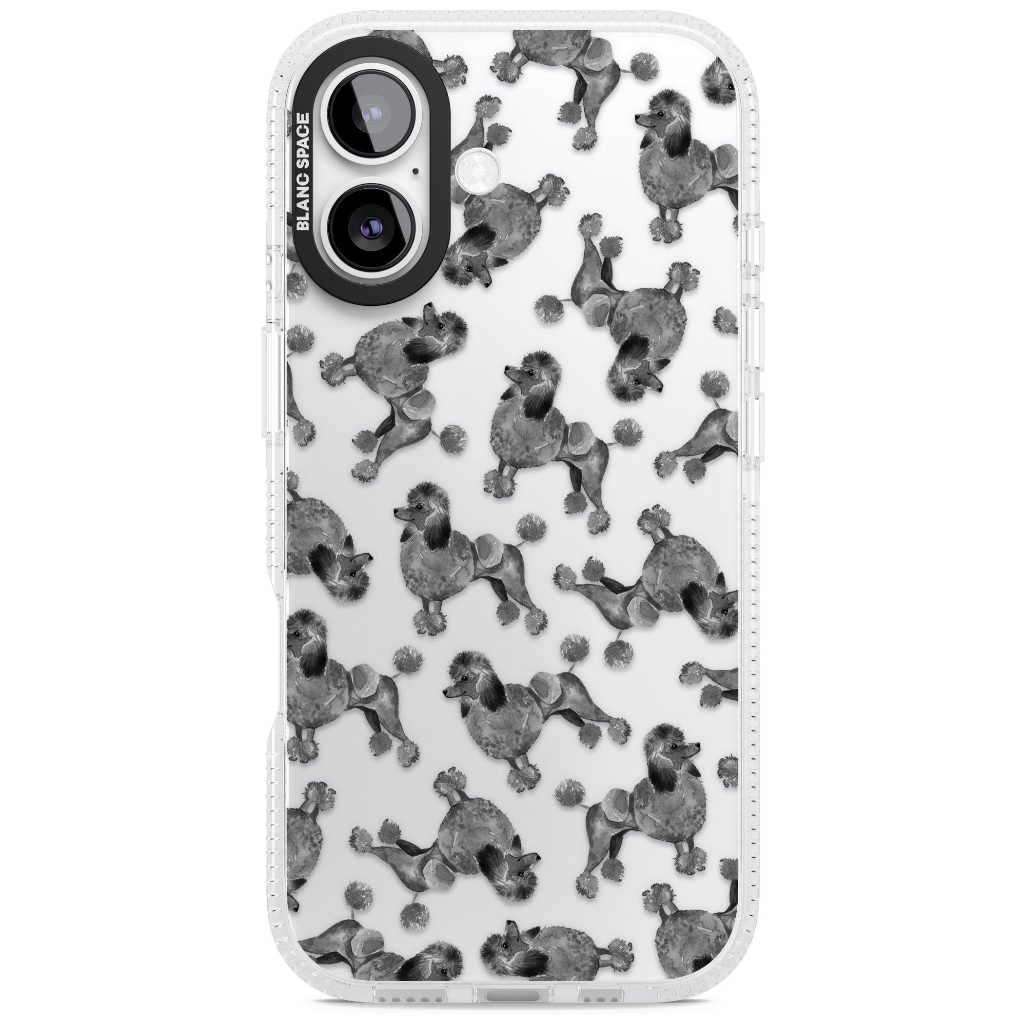 Poodle Pattern iPhone 17 Impact Air Clear Phone Case
