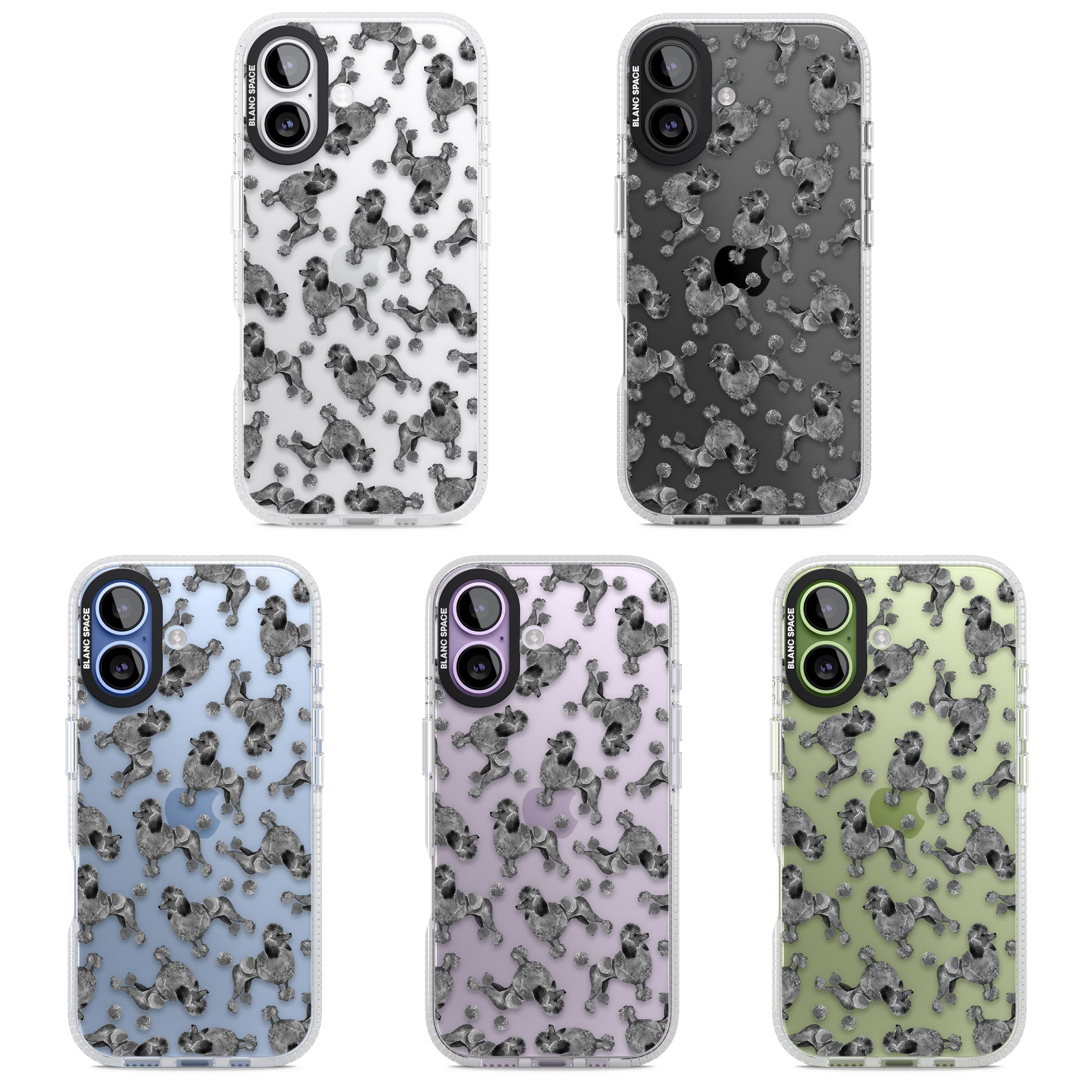 Poodle Pattern iPhone 17 Impact Air Clear Phone Case APT Impact Protection