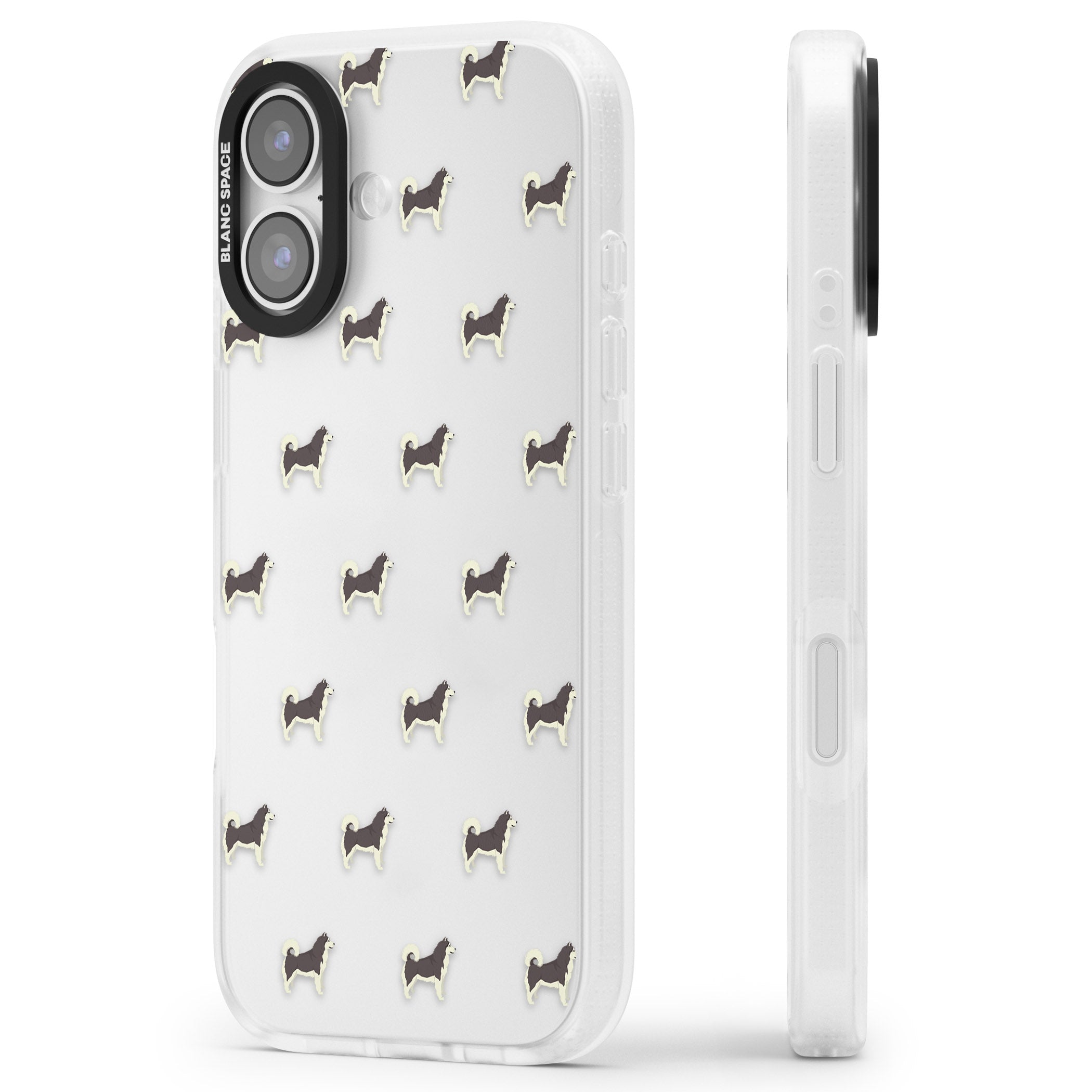 Alaskan Malamute Dog Pattern iPhone 17 Impact Air Clear Phone Case Side Profile