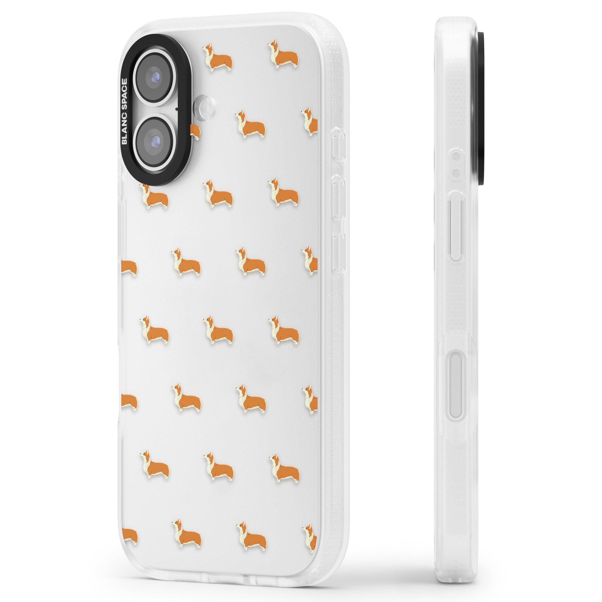 Pembroke Welsh Corgi Pattern iPhone 17 Impact Air Clear Phone Case Side Profile