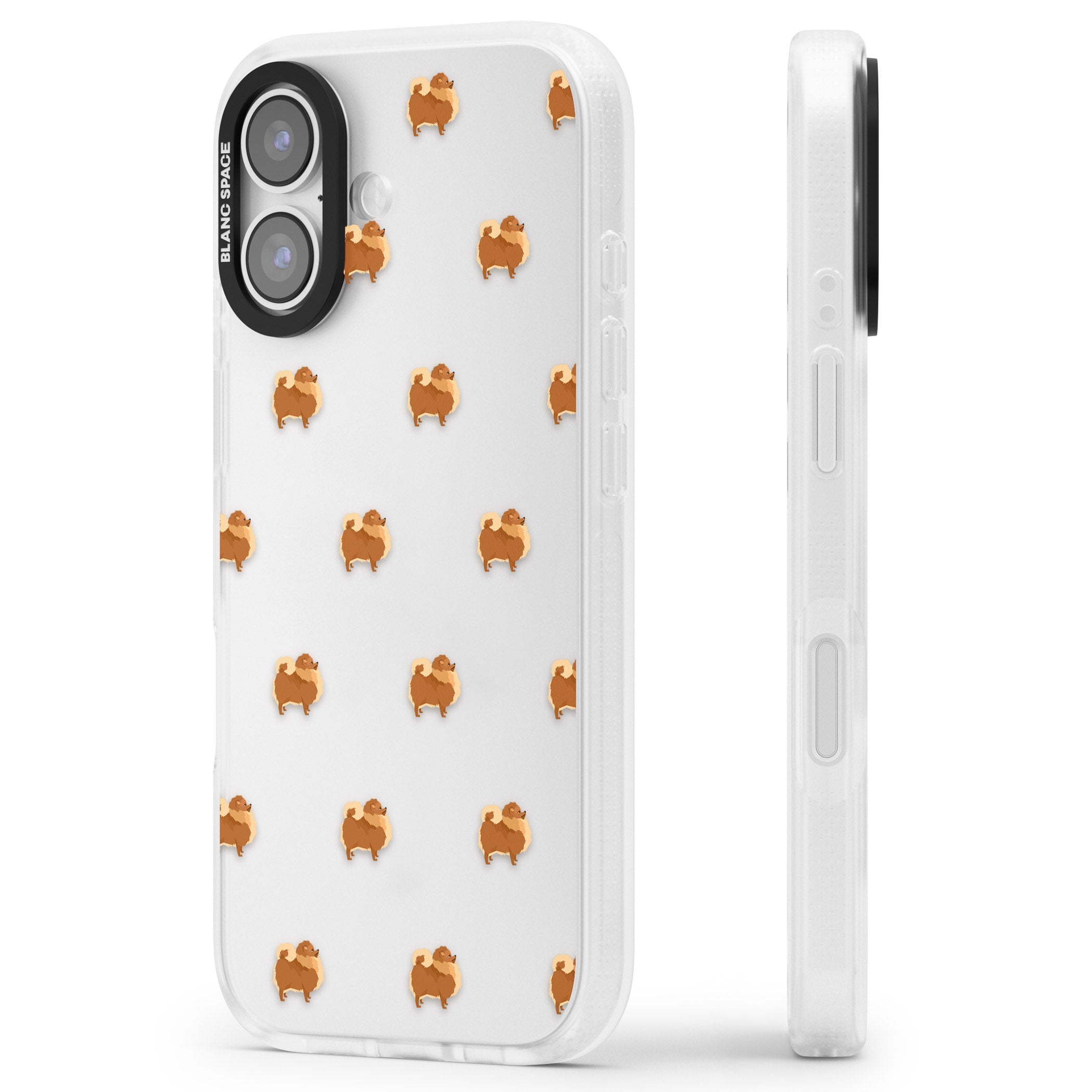 Pomeranian Delight iPhone 17 Impact Air Clear Phone Case Side Profile