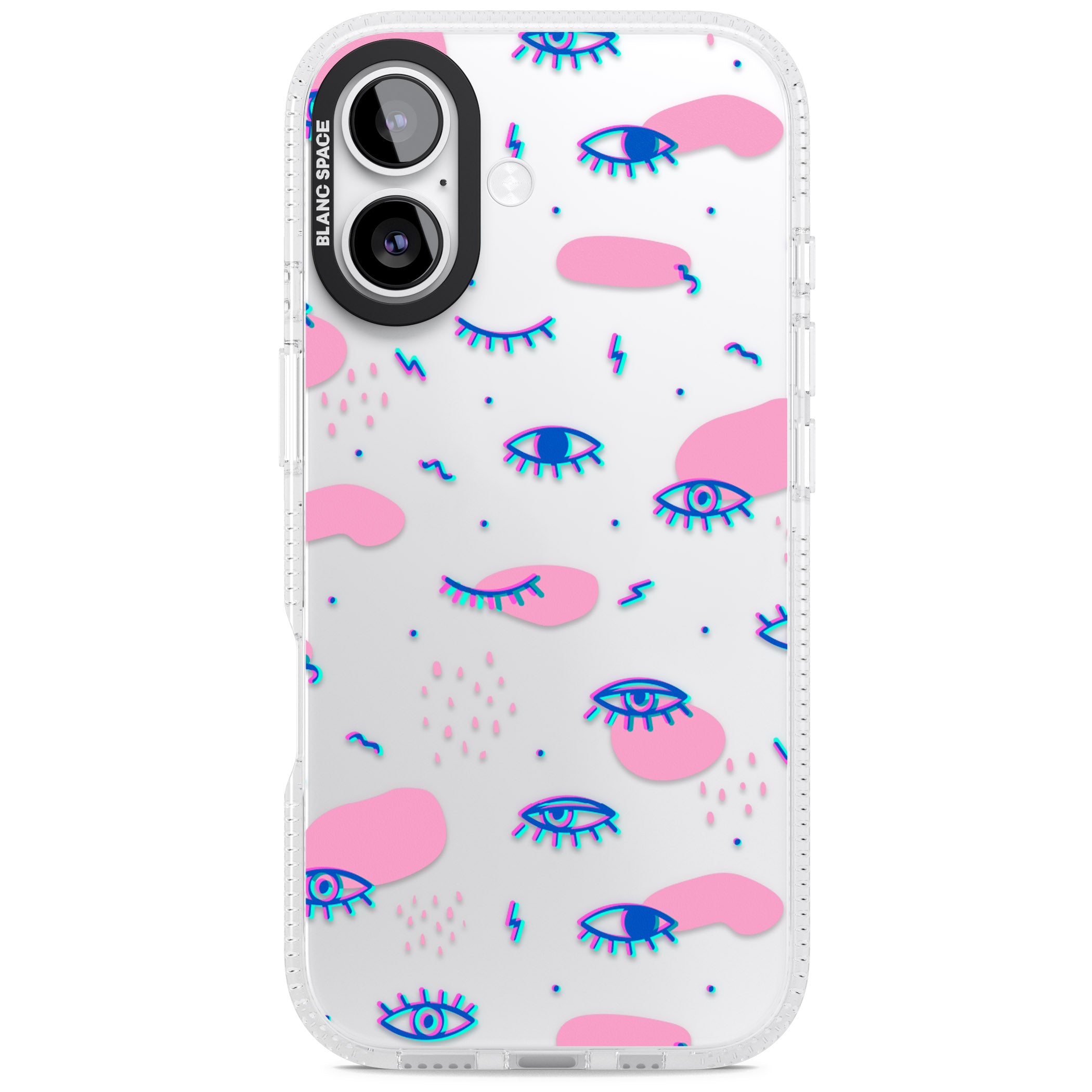 Pink Eye Pattern iPhone 17 Impact Air Clear Phone Case