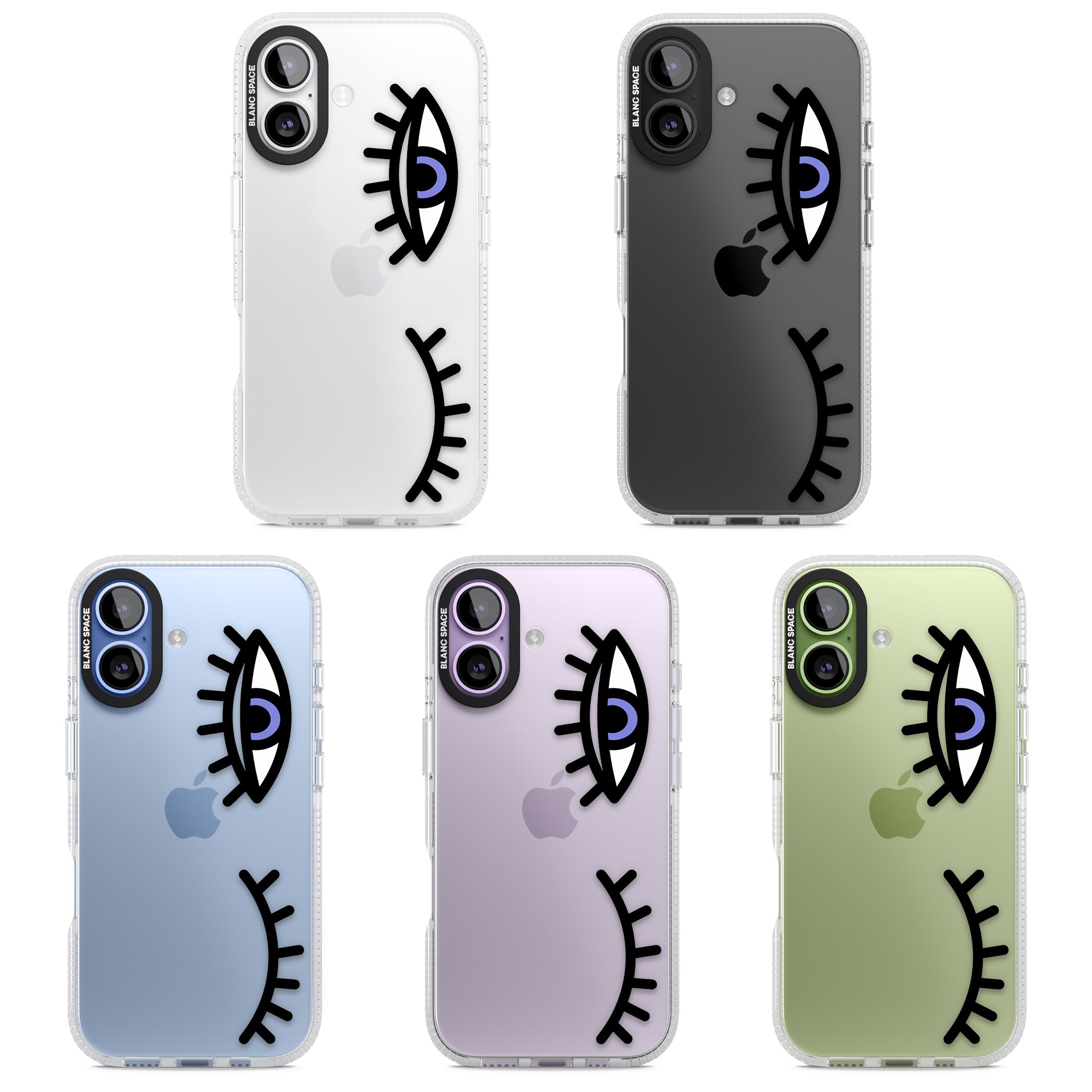 Winking Eyes Transparent Pattern iPhone 17 Impact Air Clear Phone Case APT Impact Protection
