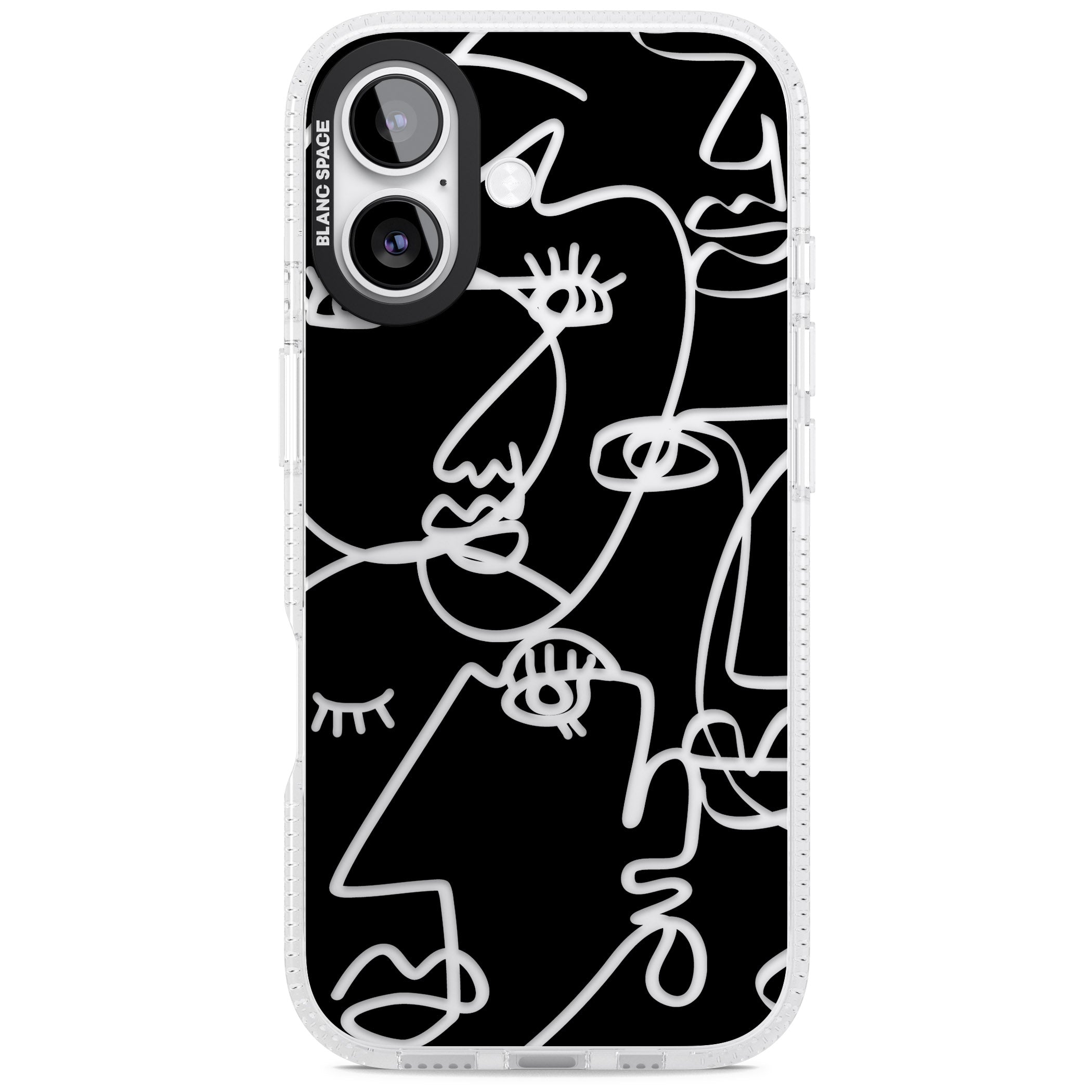 Abstract Line Art Clear Black iPhone 17 Impact Air Clear Phone Case