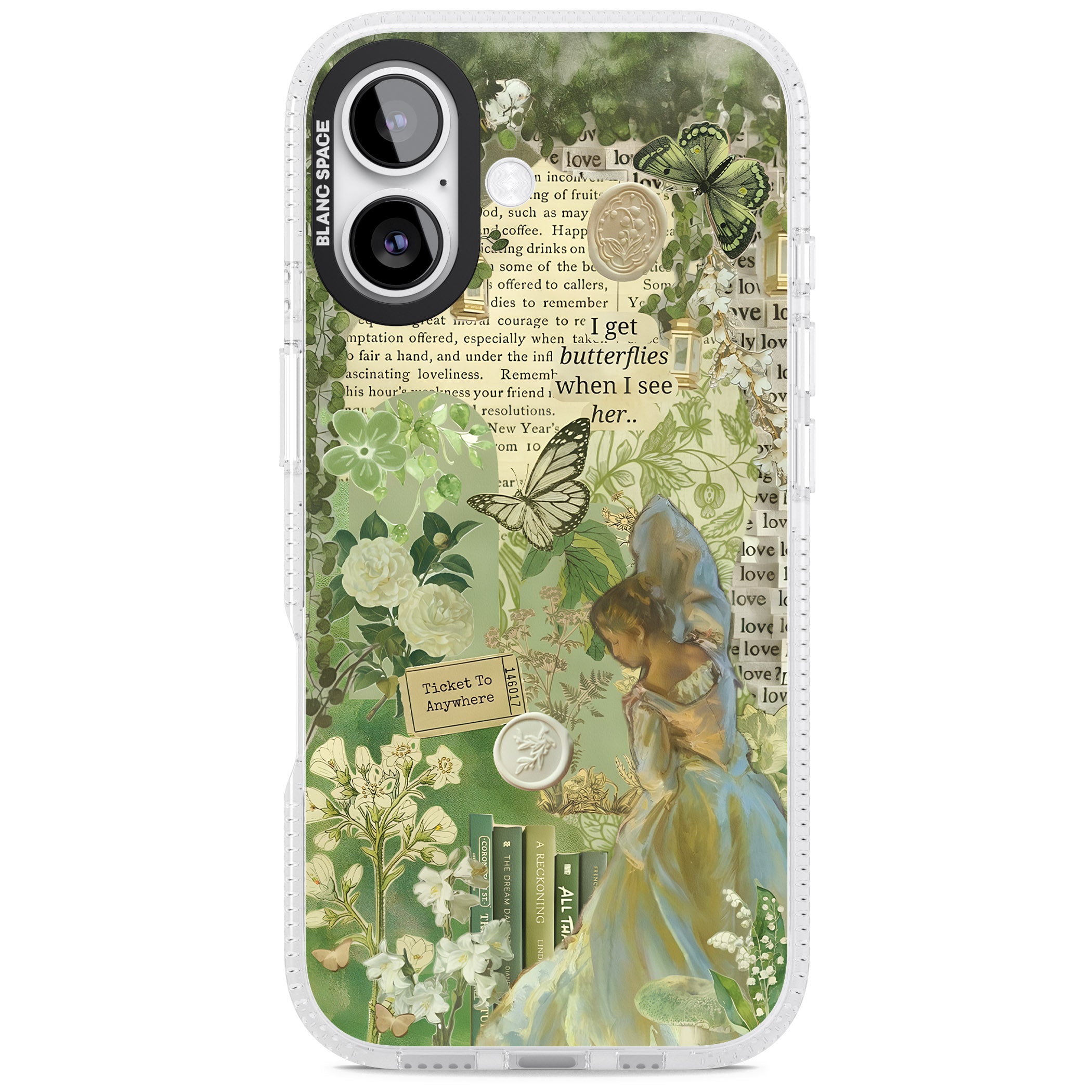 Vintage Green Fairy iPhone 17 Impact Air Clear Phone Case