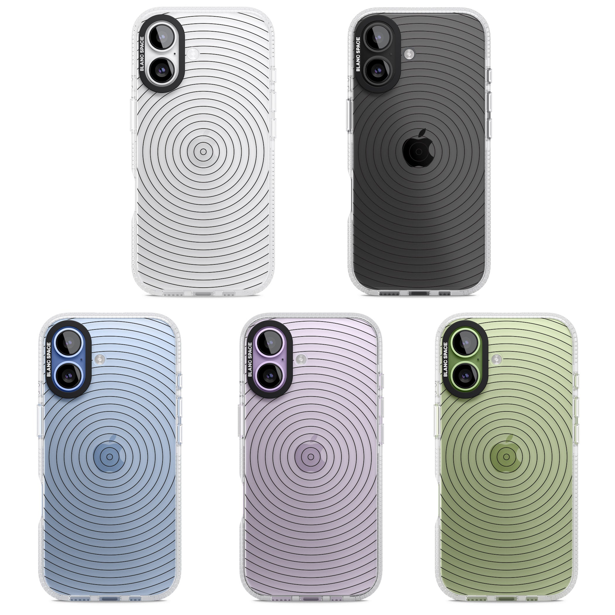 Concentric Lines: Monochrome Vibes iPhone 17 Impact Air Clear Phone Case APT Impact Protection