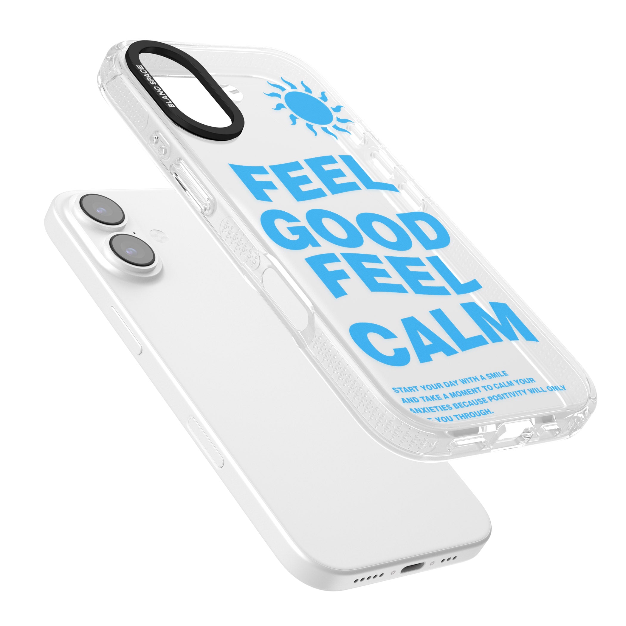 Feel Good Feel Calm (Blue) iPhone 17 Impact Air Clear Phone Case Colours