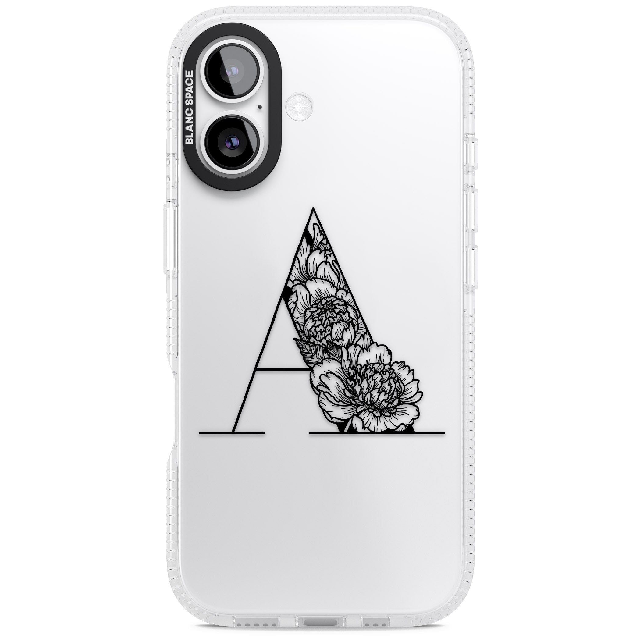 Personalised Floral Monogram iPhone 17 Impact Air Clear Phone Case
