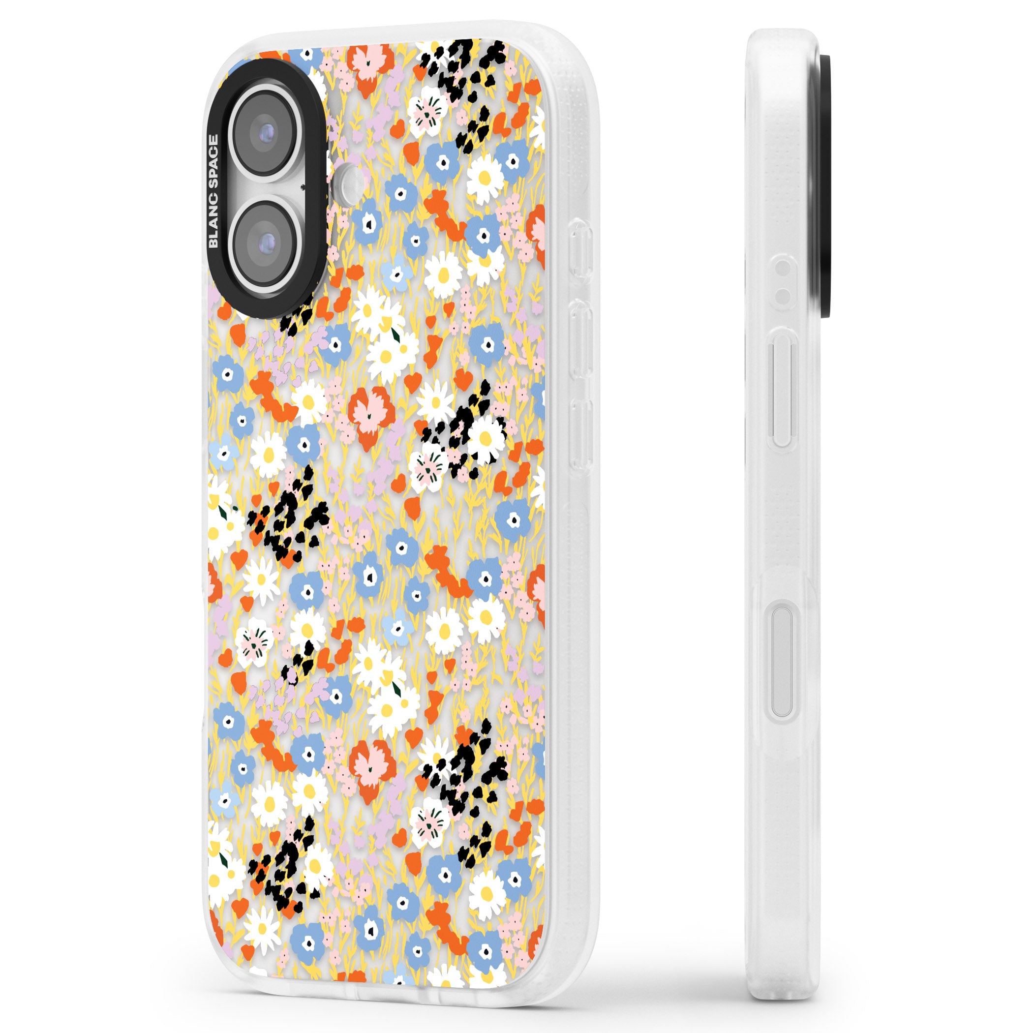 Floral Delight: Vibrant Blooms iPhone 17 Impact Air Clear Phone Case Side Profile