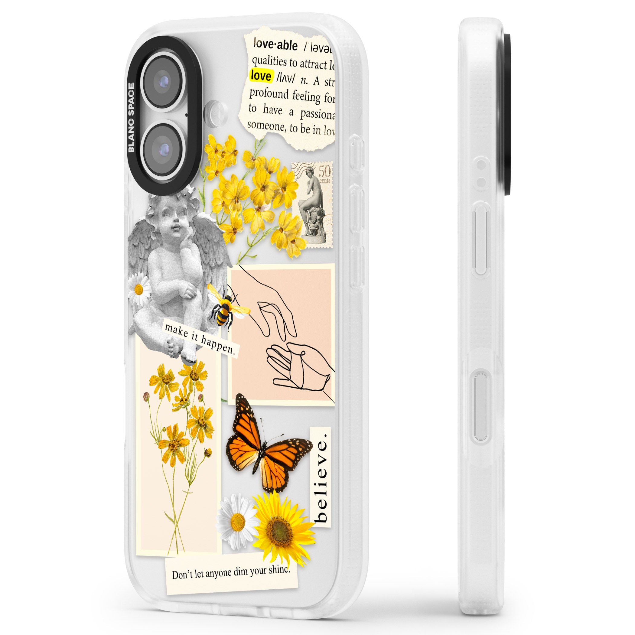 Vintage Wildflower Collage iPhone 17 Impact Air Clear Phone Case Side Profile