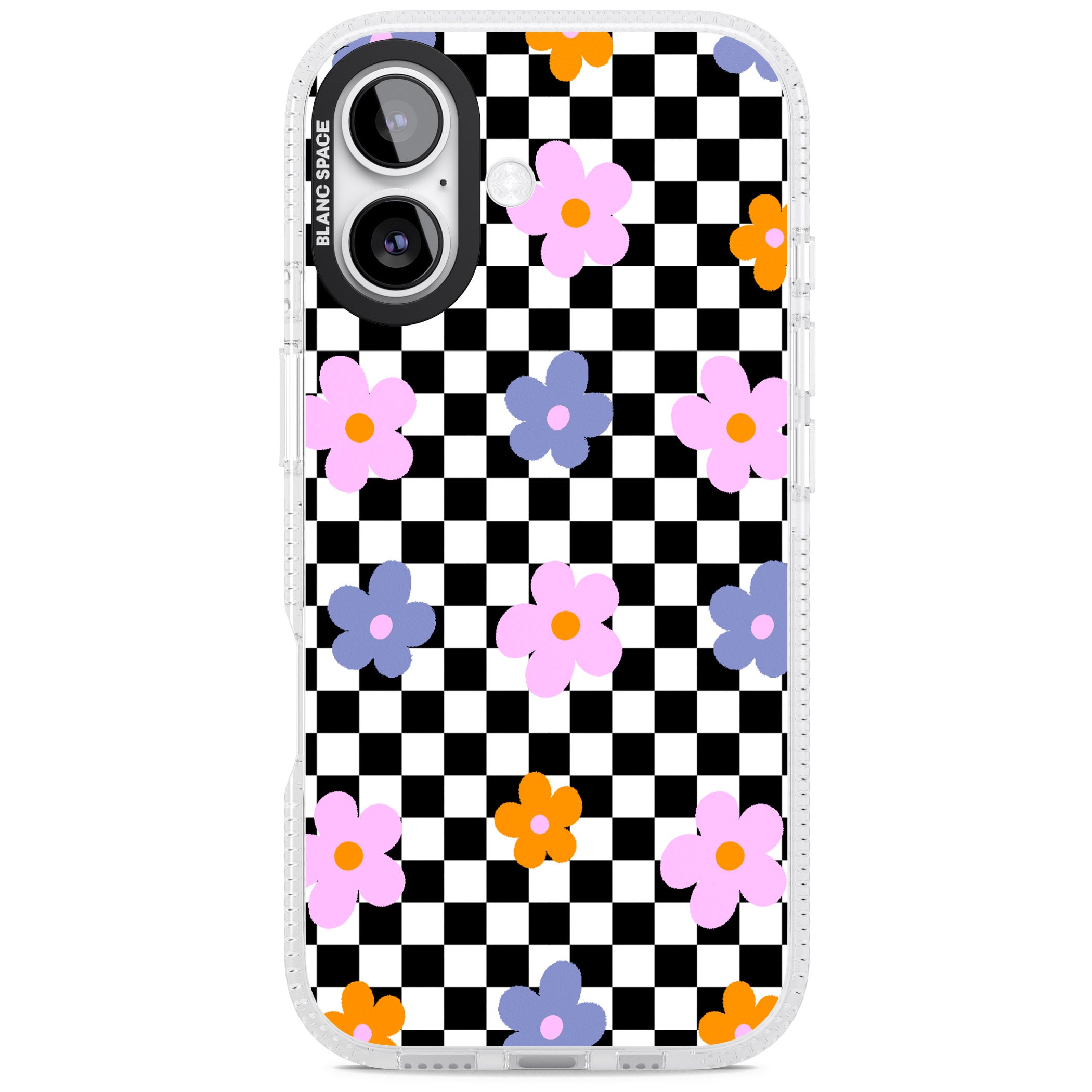 Checkered Blossom iPhone 17 Impact Air Clear Phone Case