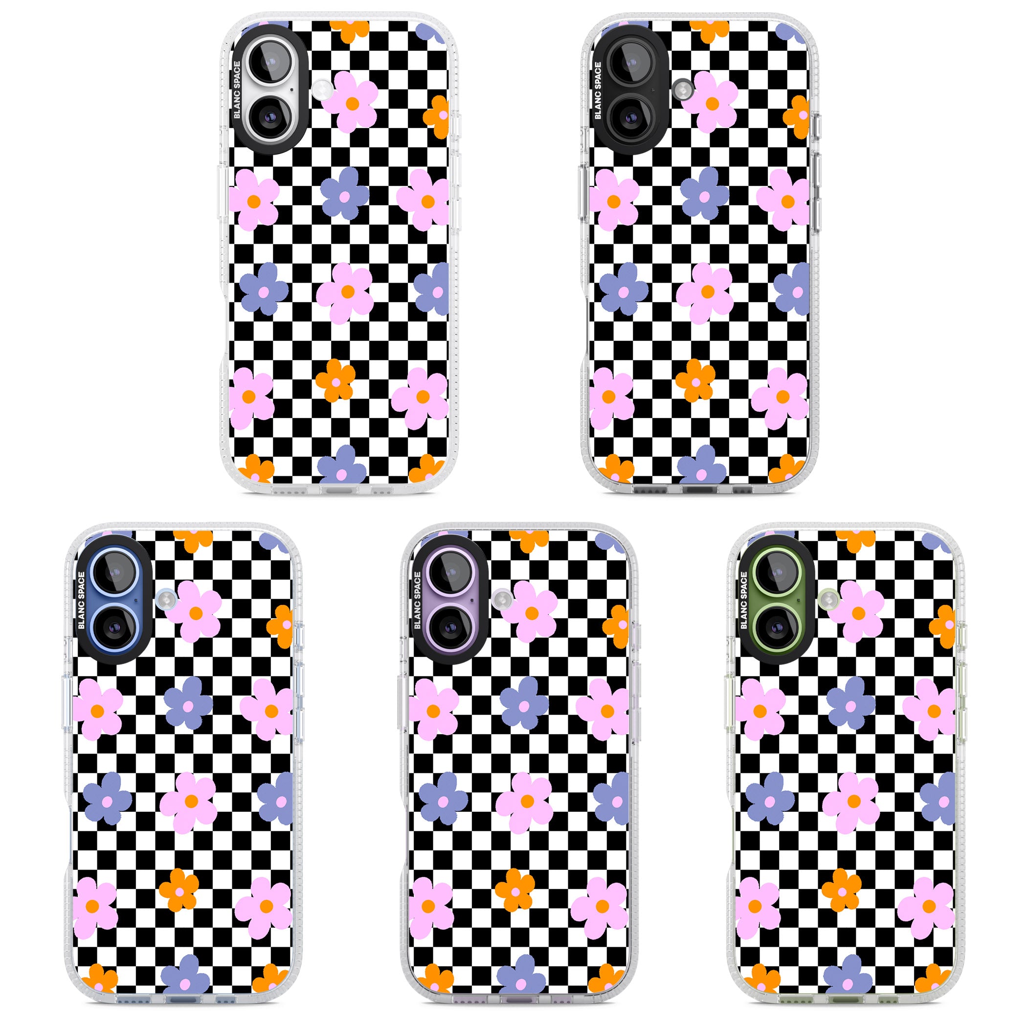Checkered Blossom iPhone 17 Impact Air Clear Phone Case APT Impact Protection
