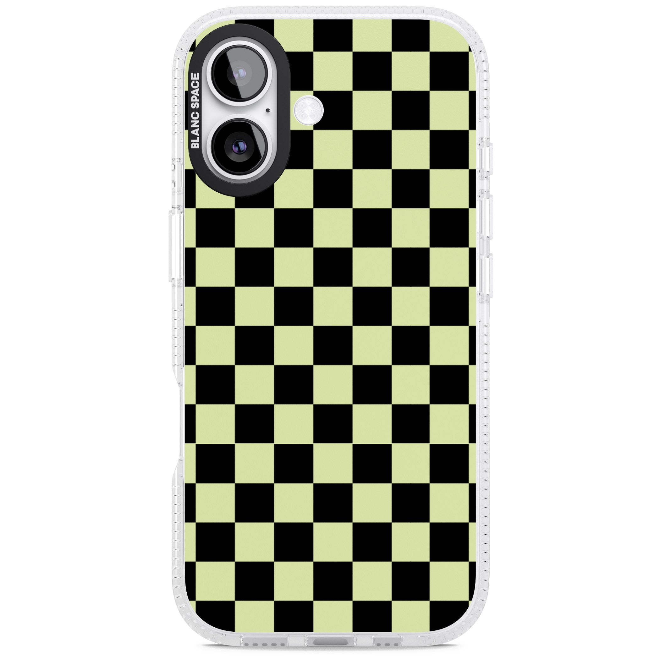 Black & Lime Check iPhone 17 Impact Air Clear Phone Case